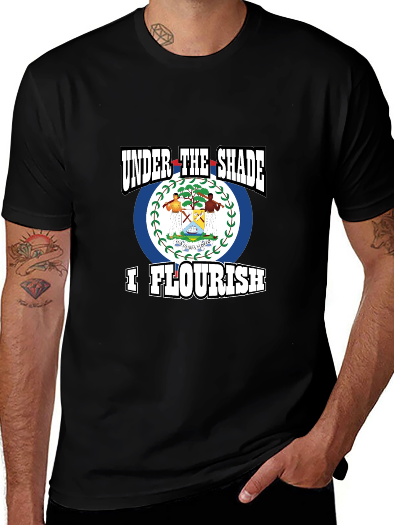 Belize Flag T-Shirt - Under The Shade I Flourish