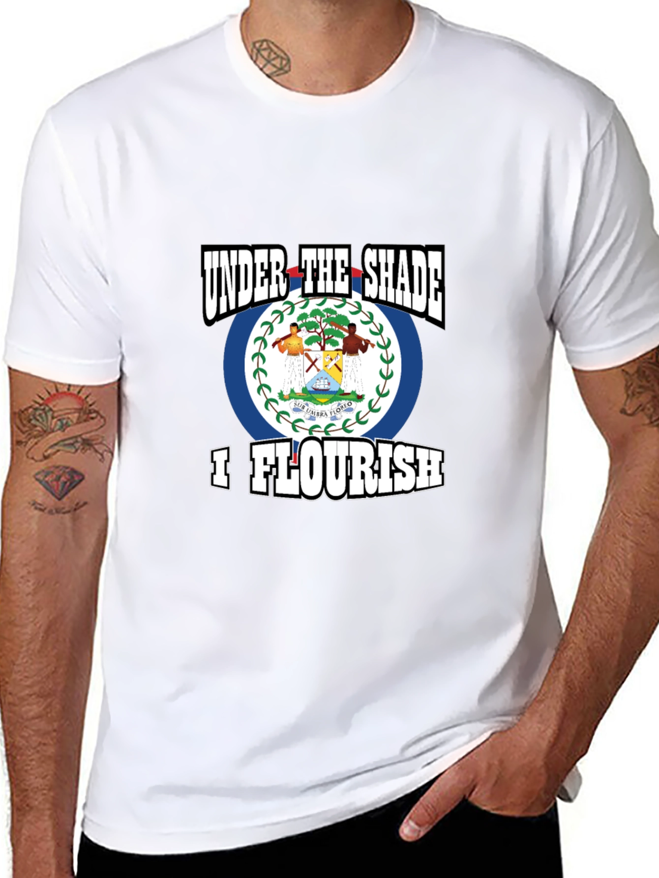Belize Flag T-Shirt - Under The Shade I Flourish