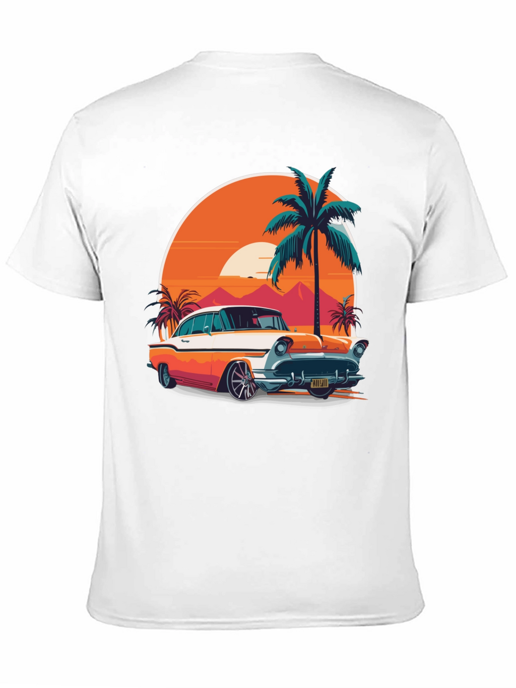 Retro Car & Palm Tree Graphic Tee