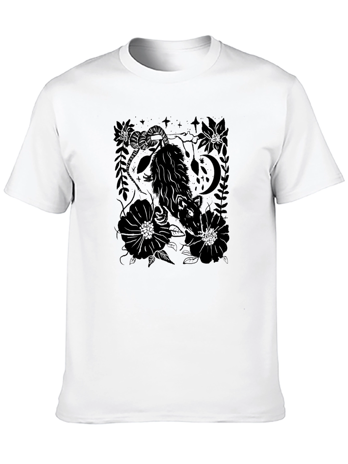 Opossum Graphic Print Black T-Shirt