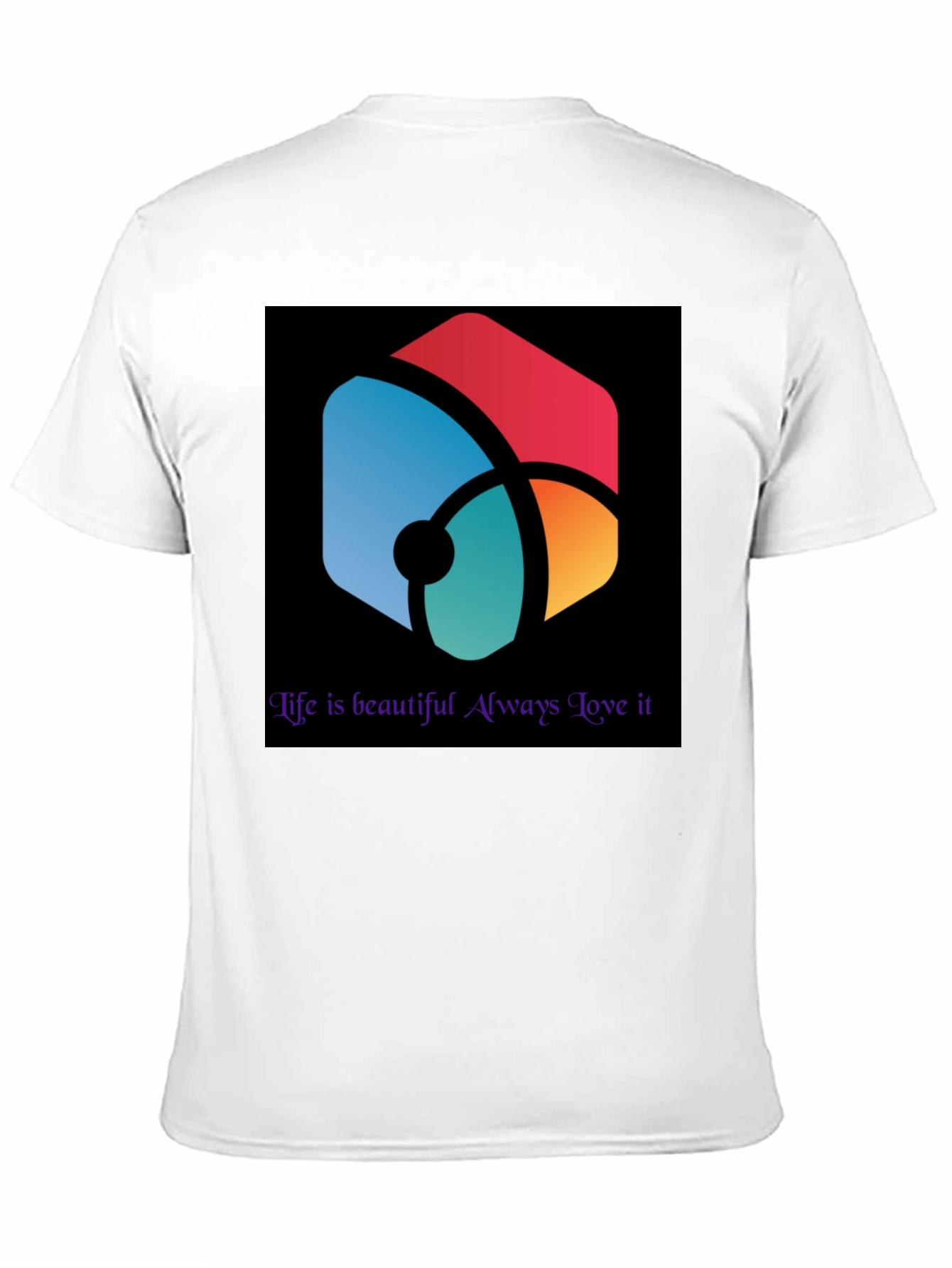 Abstract Graphic Black Tee - Life is Beautiful