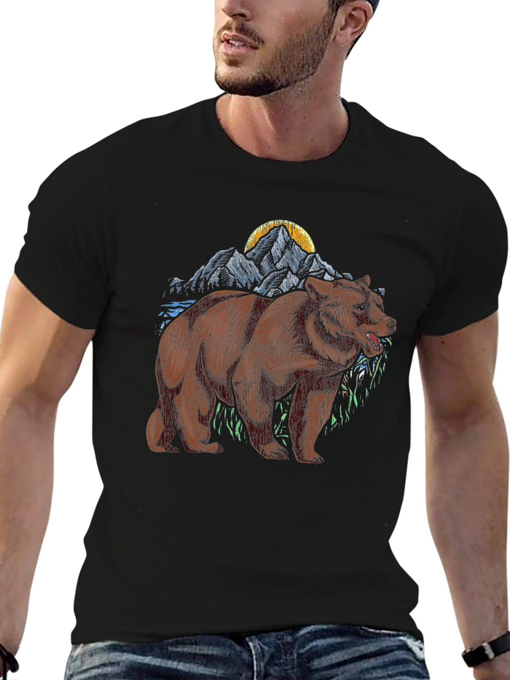 Bear Mountain Graphic Tee - Black