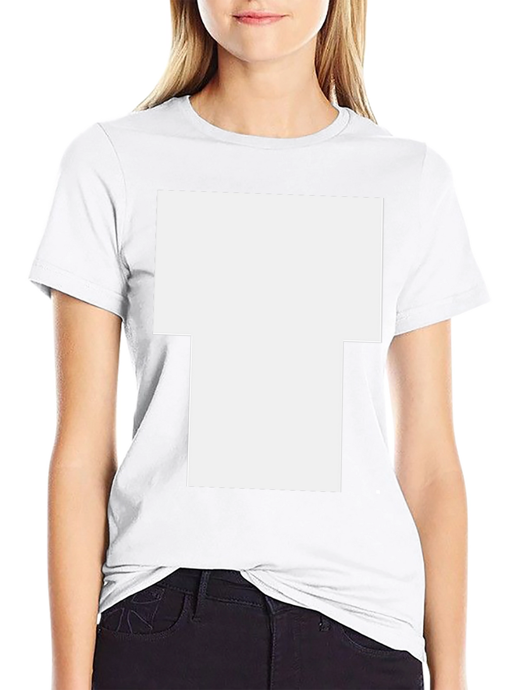 Black Short-Sleeve T-Shirt with Large White Graphic