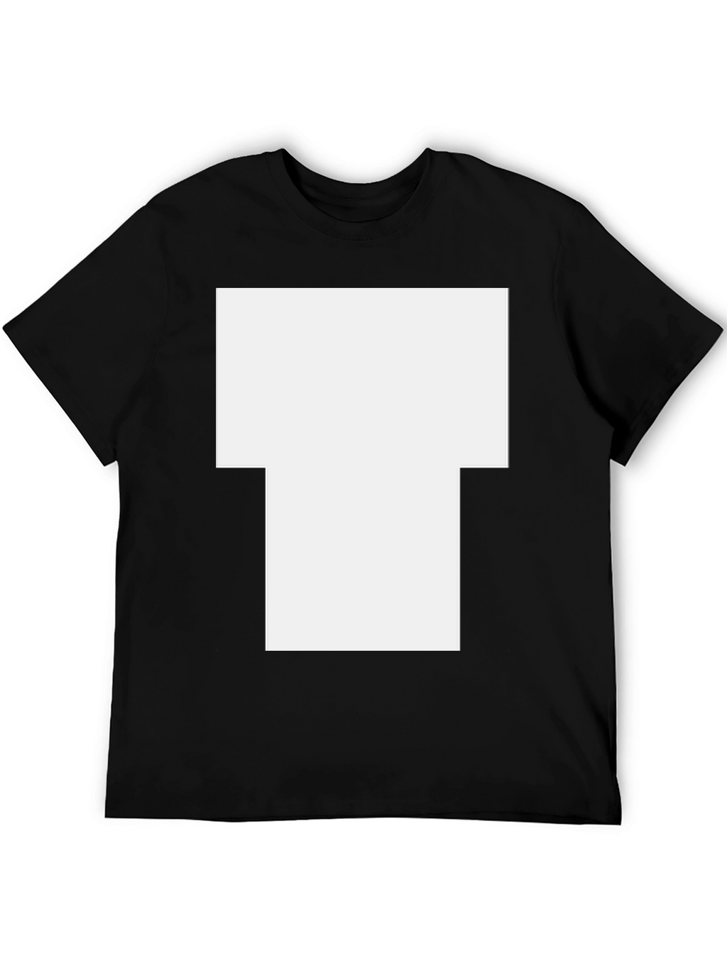 Black Short-Sleeve T-Shirt with Large White Graphic
