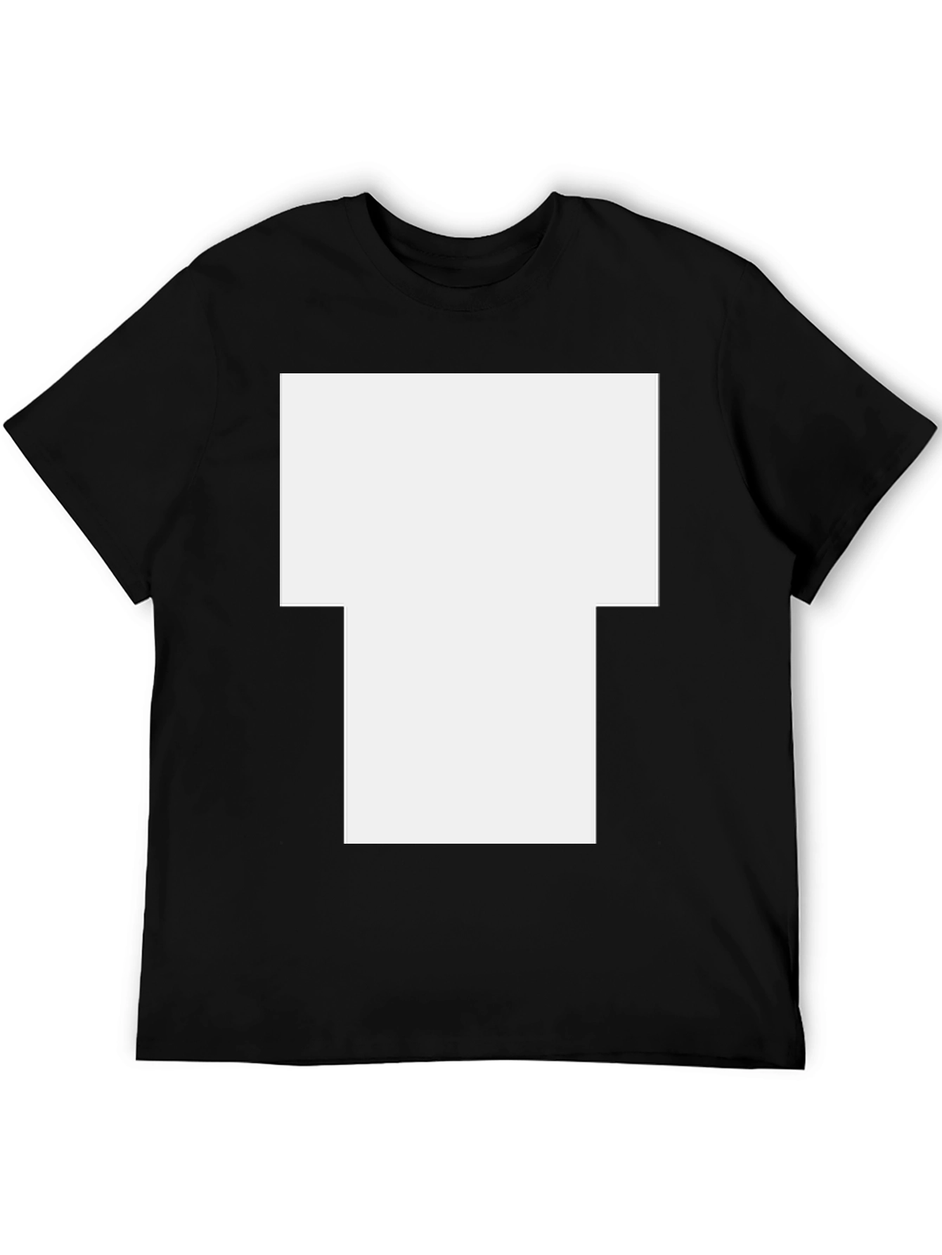 Black Short-Sleeve T-Shirt with Large White Graphic