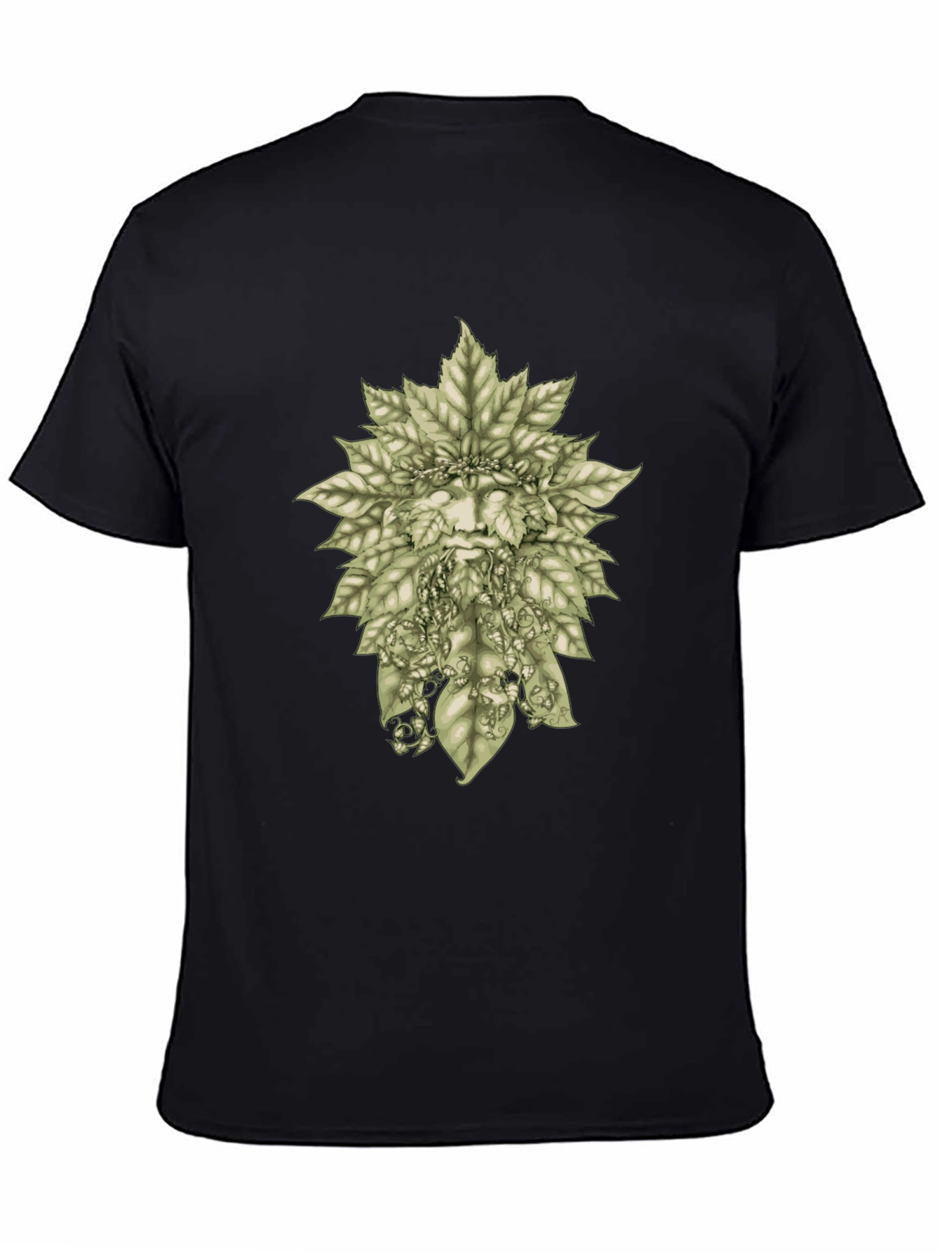 Green Man Leaf T-Shirt - Nature Inspired Graphic Tee