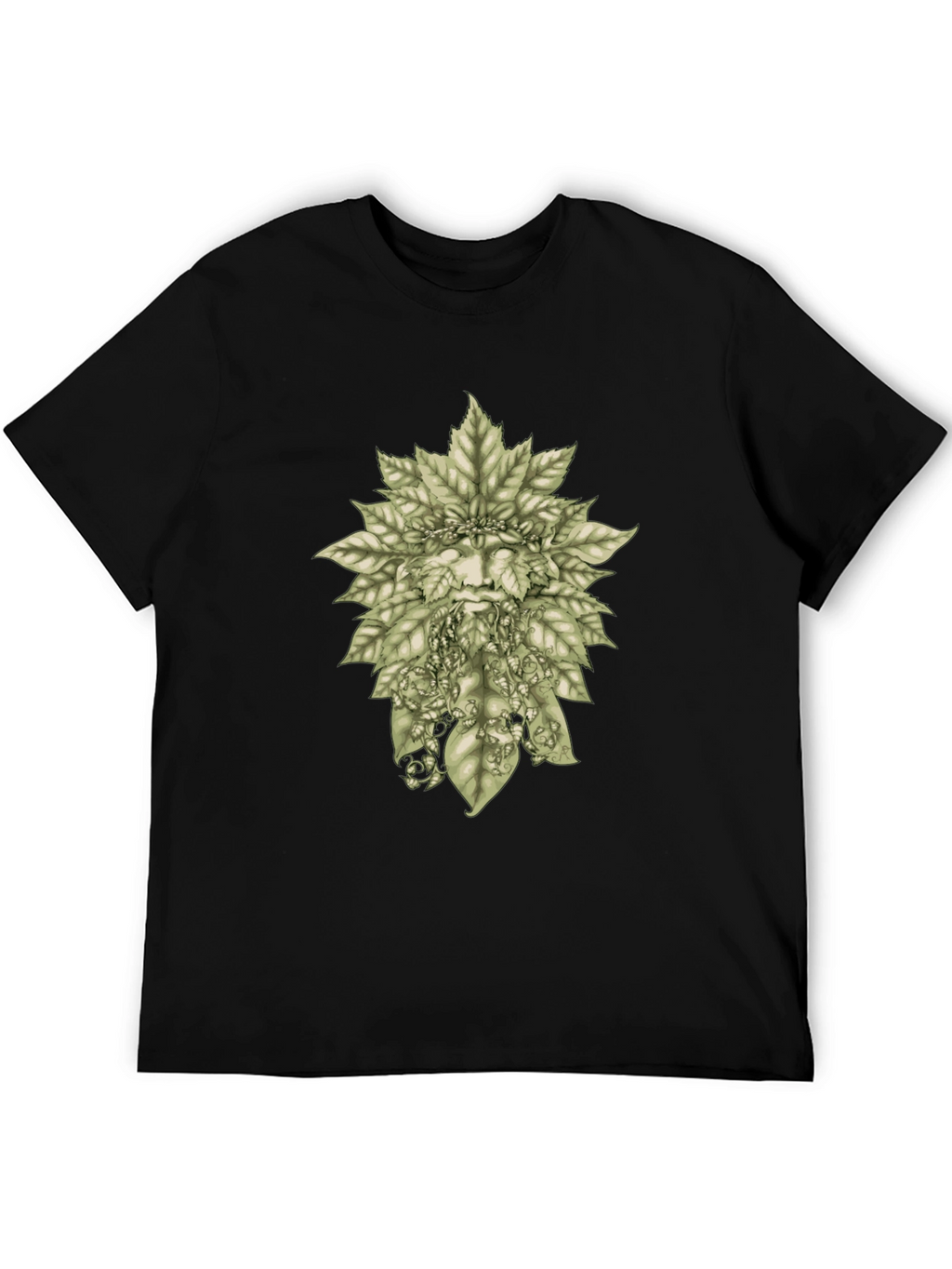 Green Man Leaf T-Shirt - Nature Inspired Graphic Tee