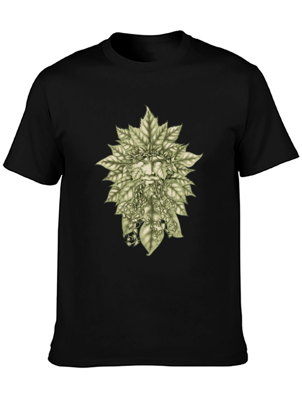 Green Man Leaf T-Shirt - Nature Inspired Graphic Tee