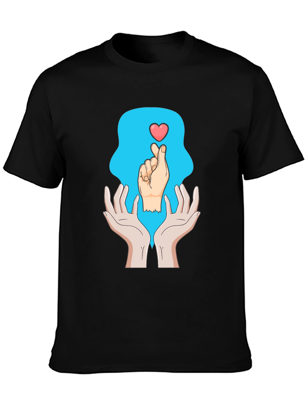Heart Hands Graphic Tee - Trendy Design Soft Cotton