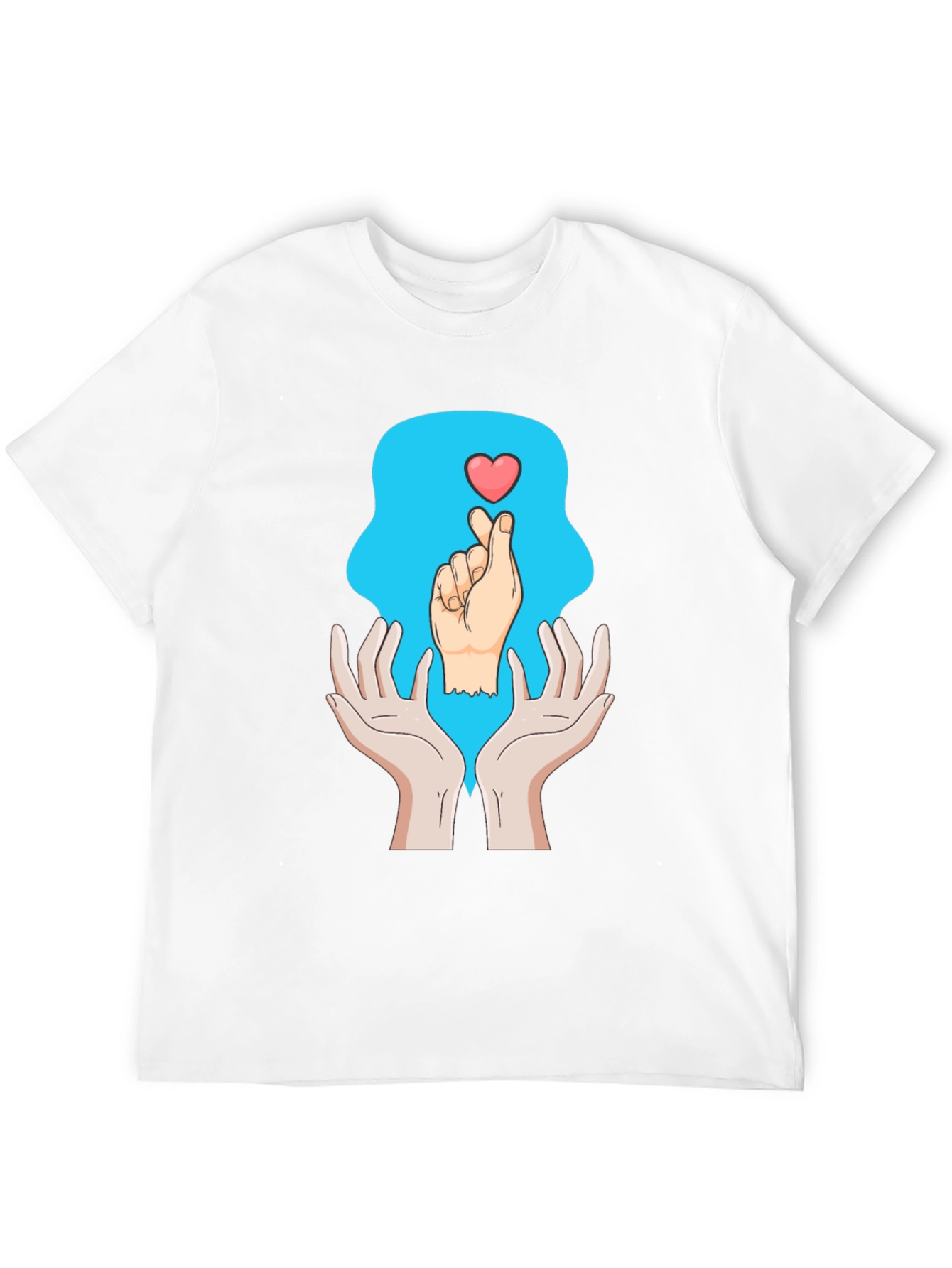 Heart Hands Graphic Tee - Trendy Design Soft Cotton