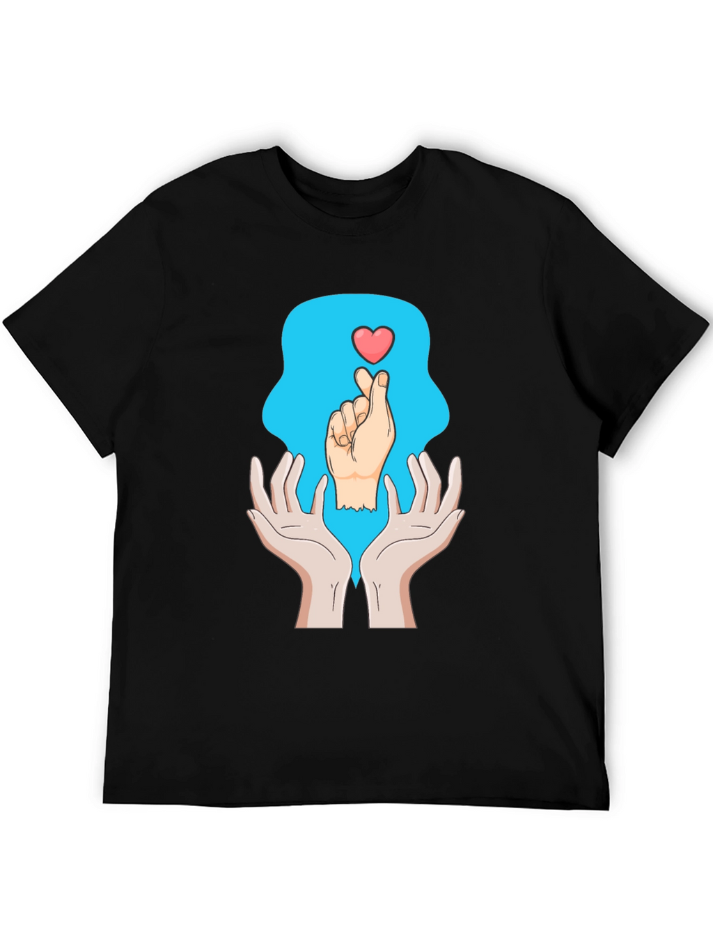 Heart Hands Graphic Tee - Trendy Design Soft Cotton