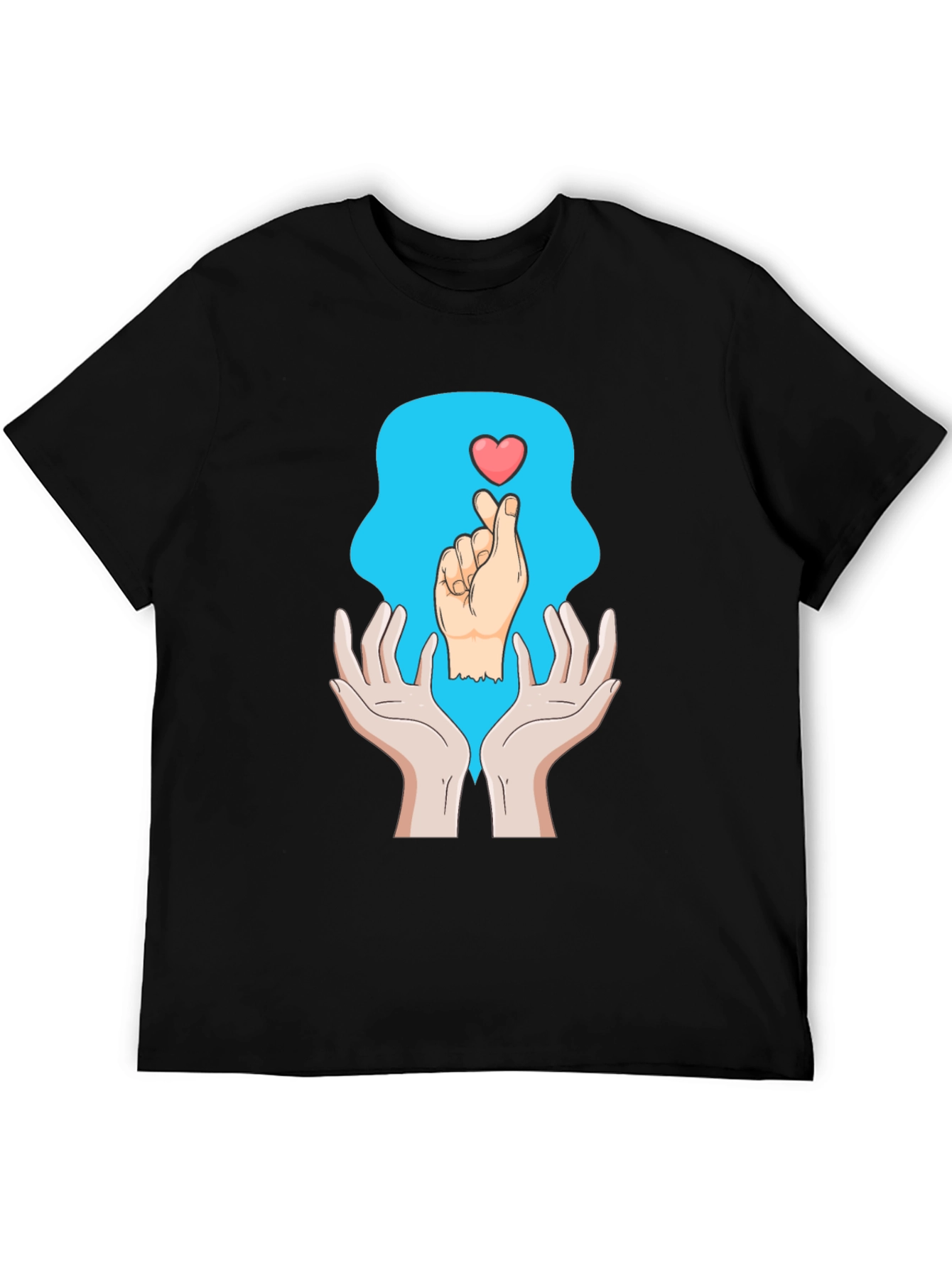 Heart Hands Graphic Tee - Trendy Design Soft Cotton