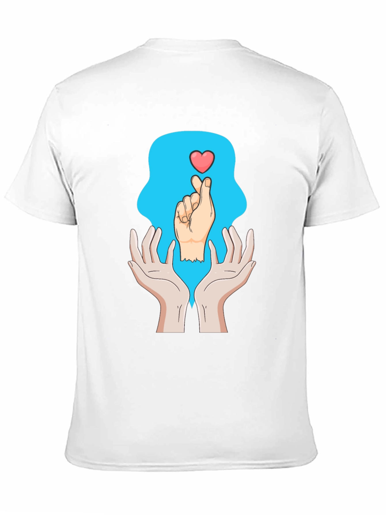 Heart Hands Graphic Tee - Trendy Design Soft Cotton