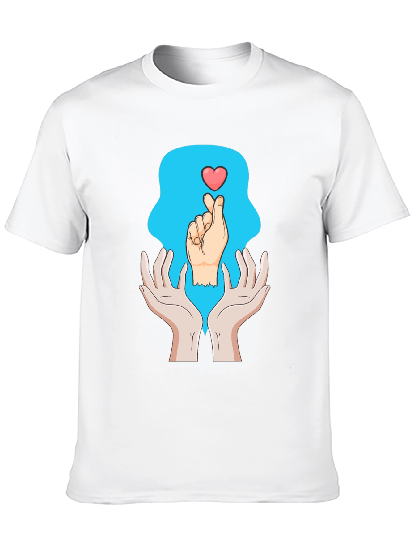 Heart Hands Graphic Tee - Trendy Design Soft Cotton