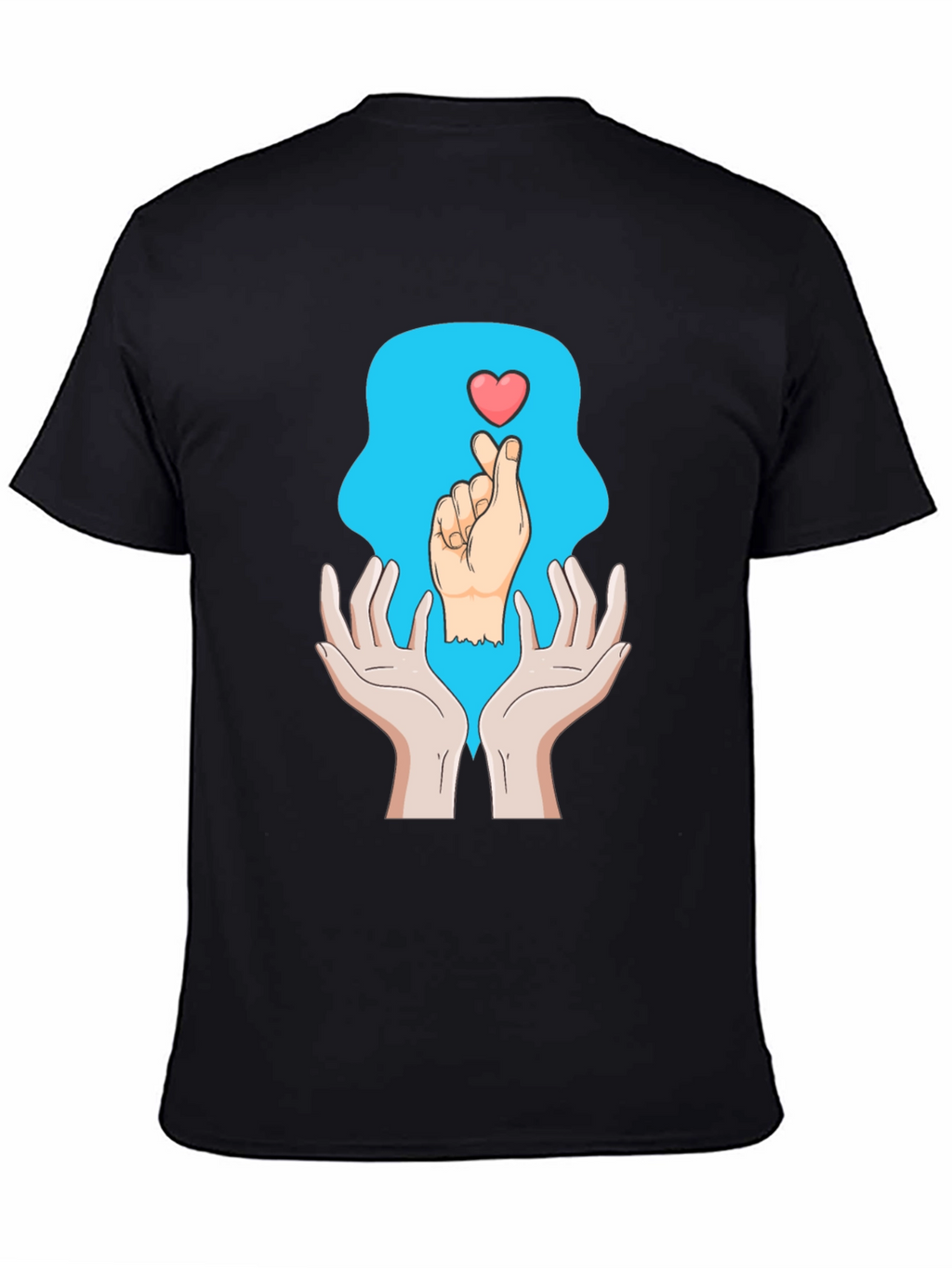 Heart Hands Graphic Tee - Trendy Design Soft Cotton