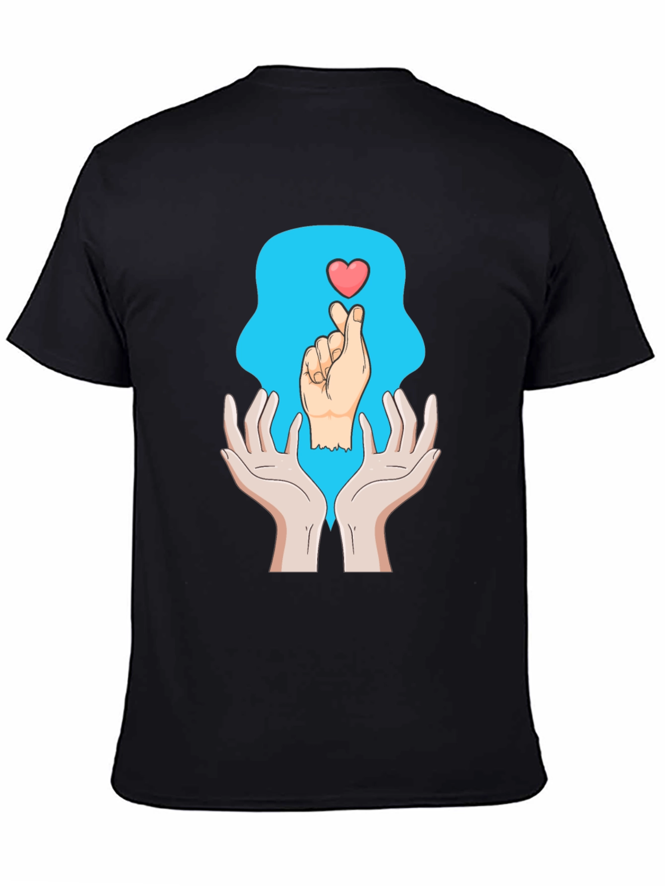 Heart Hands Graphic Tee - Trendy Design Soft Cotton