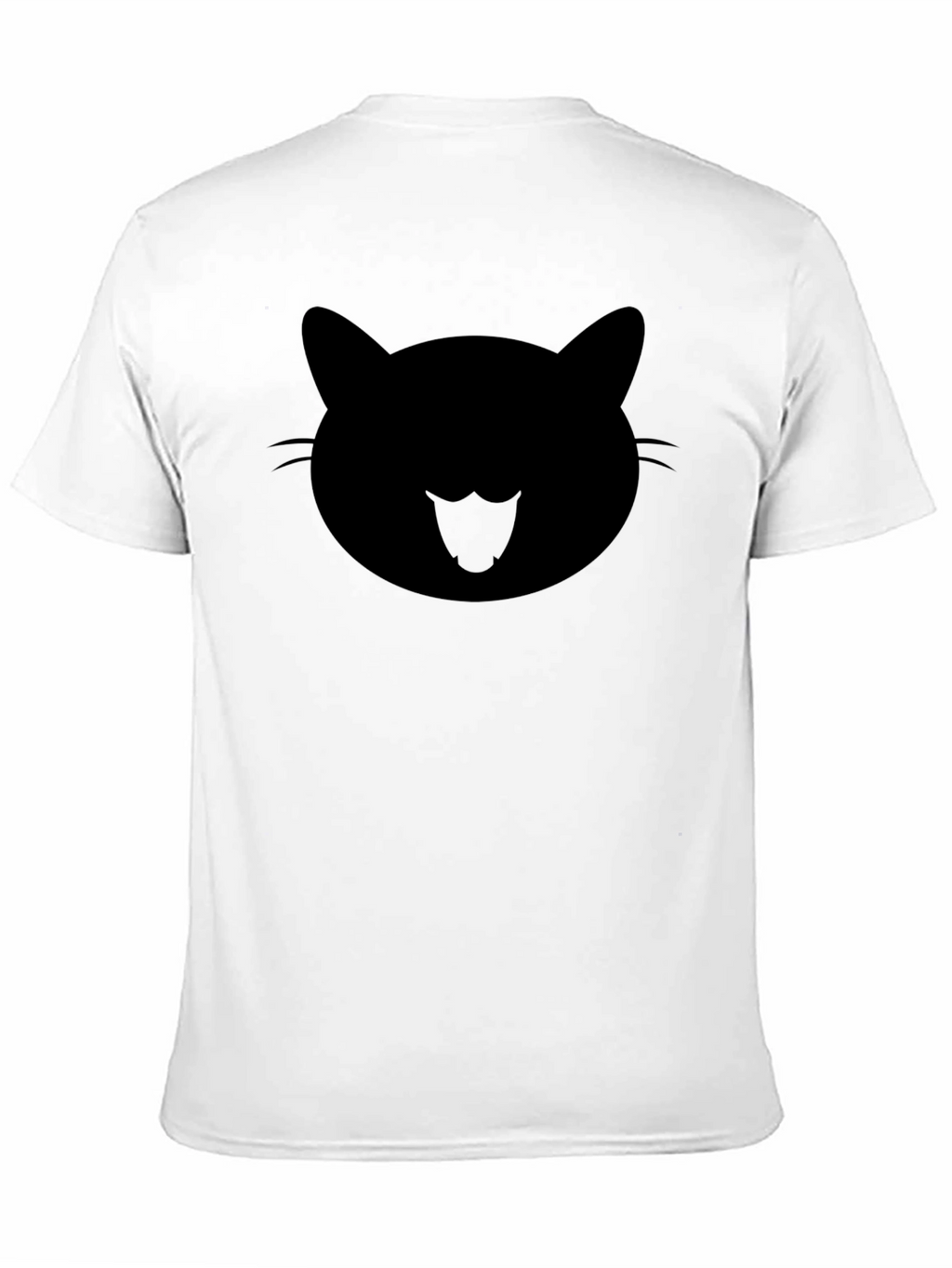 Cool Cat Face Graphic Black T-Shirt