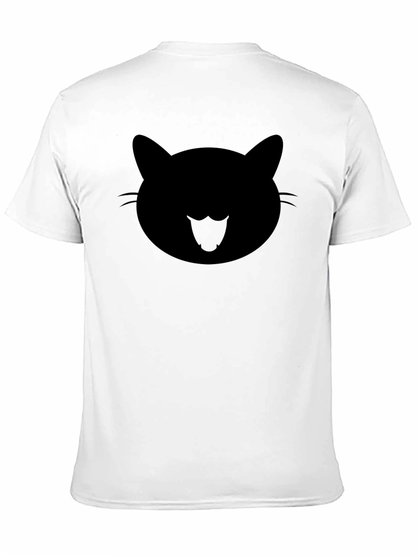 Cool Cat Face Graphic Black T-Shirt