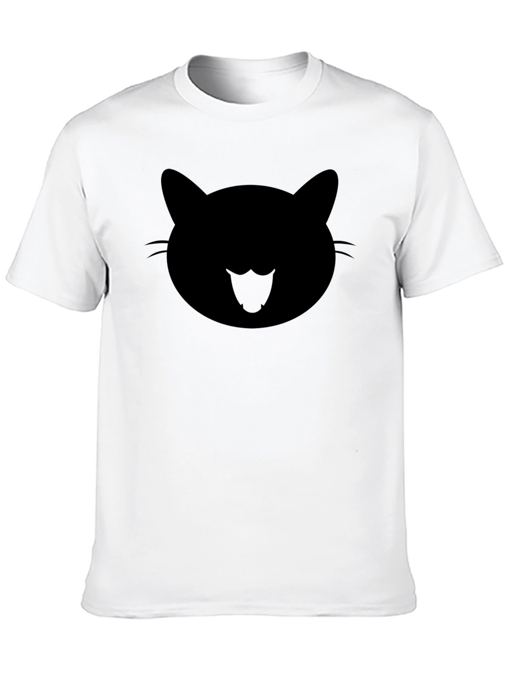 Cool Cat Face Graphic Black T-Shirt