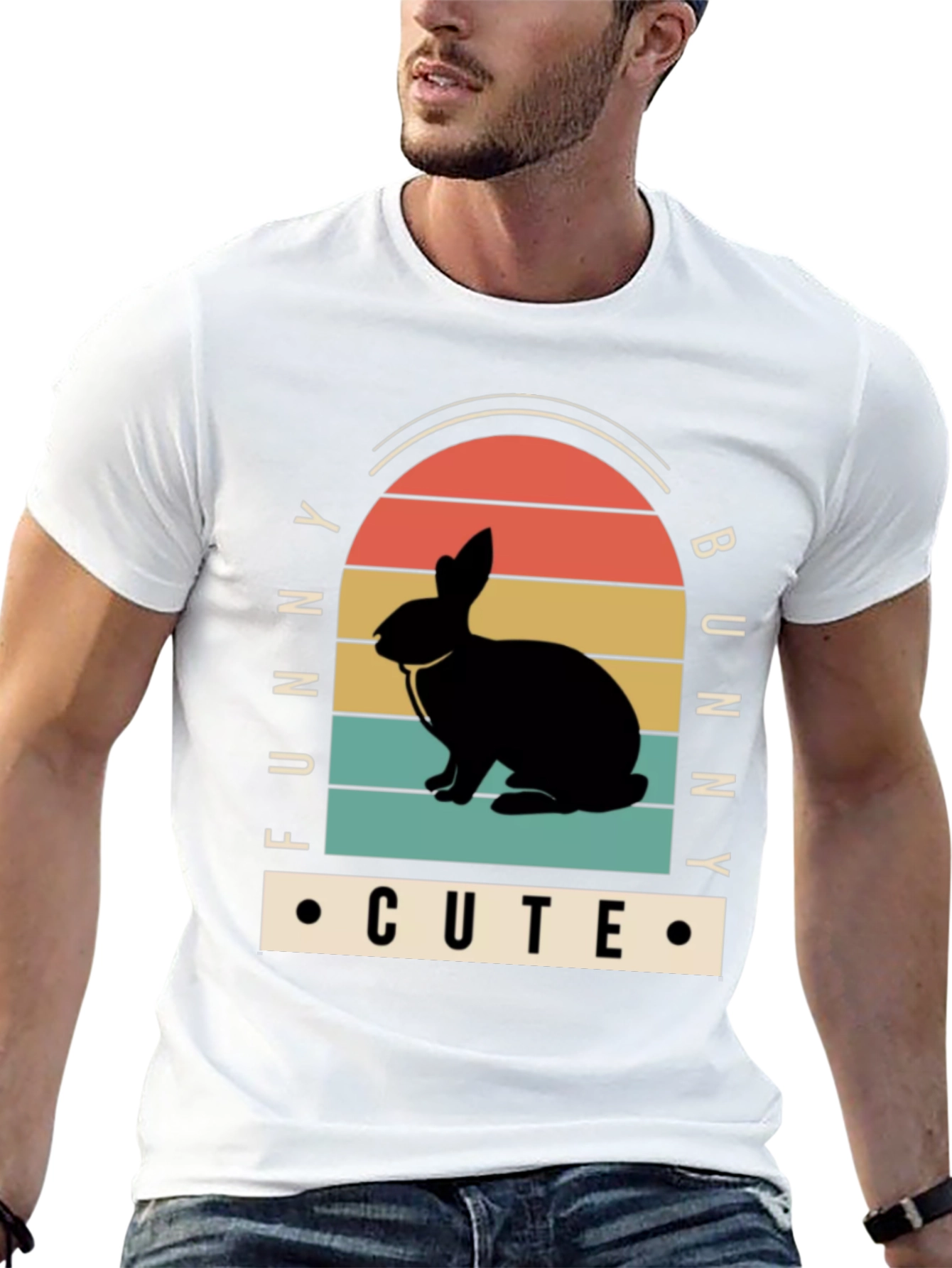 Funny Bunny Cute Black T-Shirt
