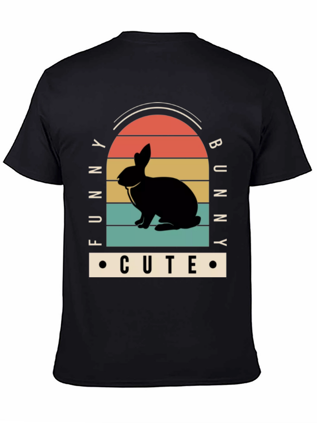 Funny Bunny Cute Black T-Shirt