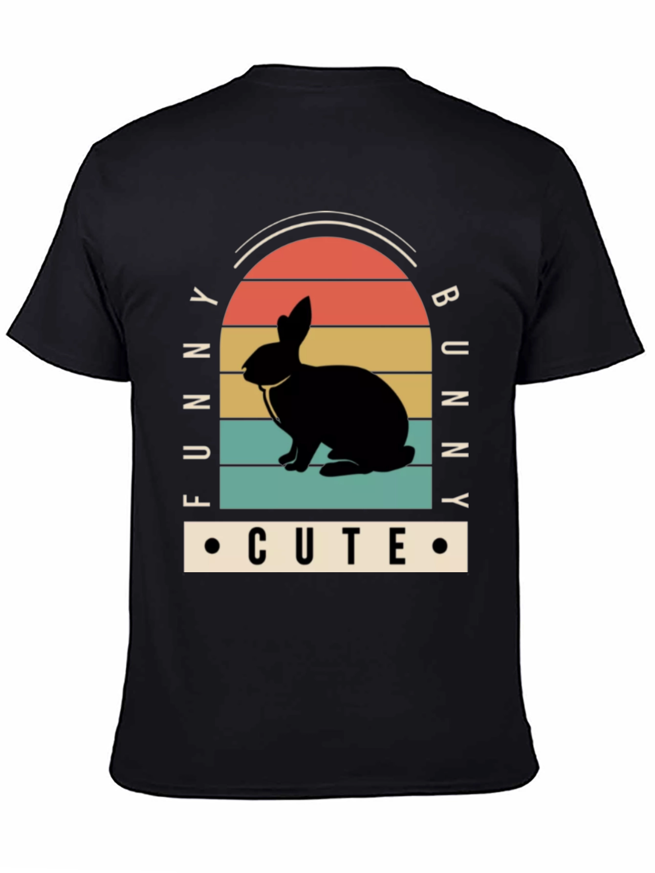 Funny Bunny Cute Black T-Shirt