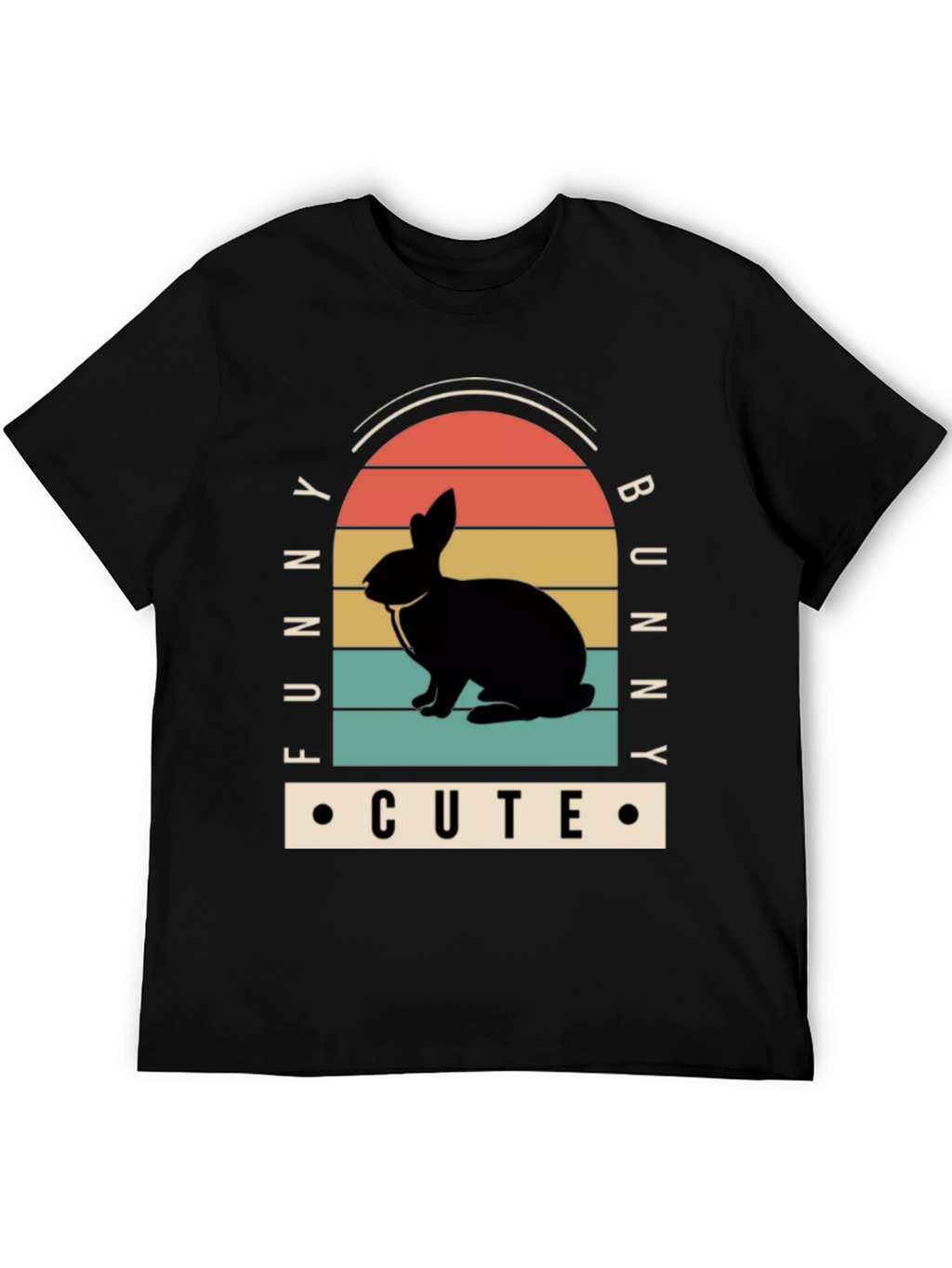 Funny Bunny Cute Black T-Shirt