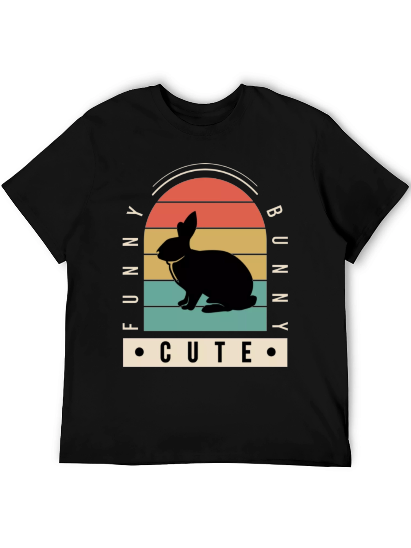 Funny Bunny Cute Black T-Shirt
