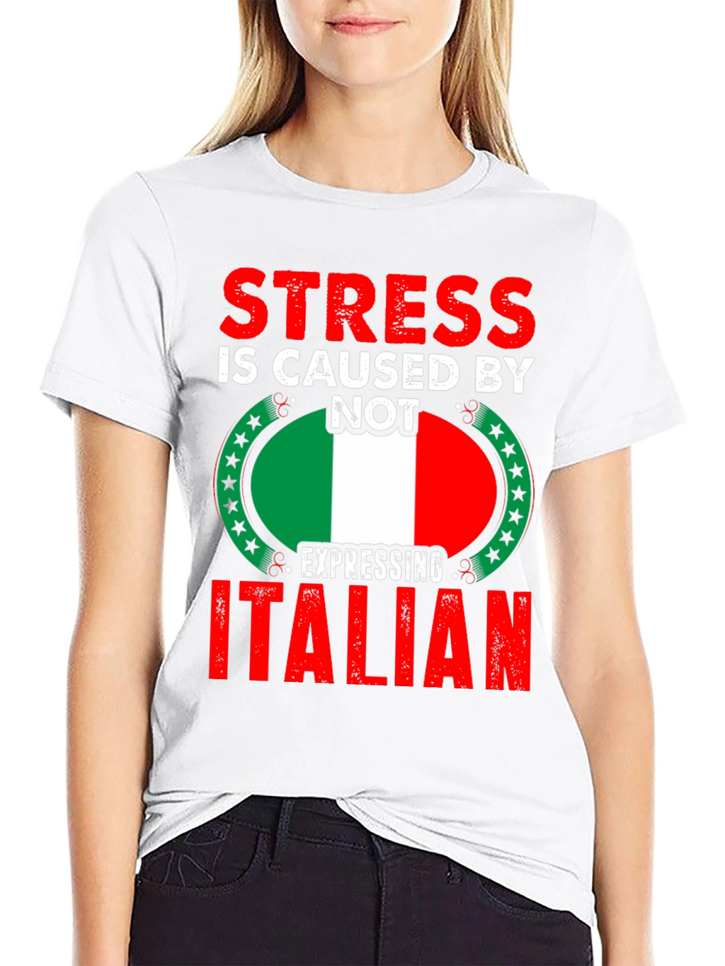 Stress is Caused By Not Expressing Italian T-Shirt