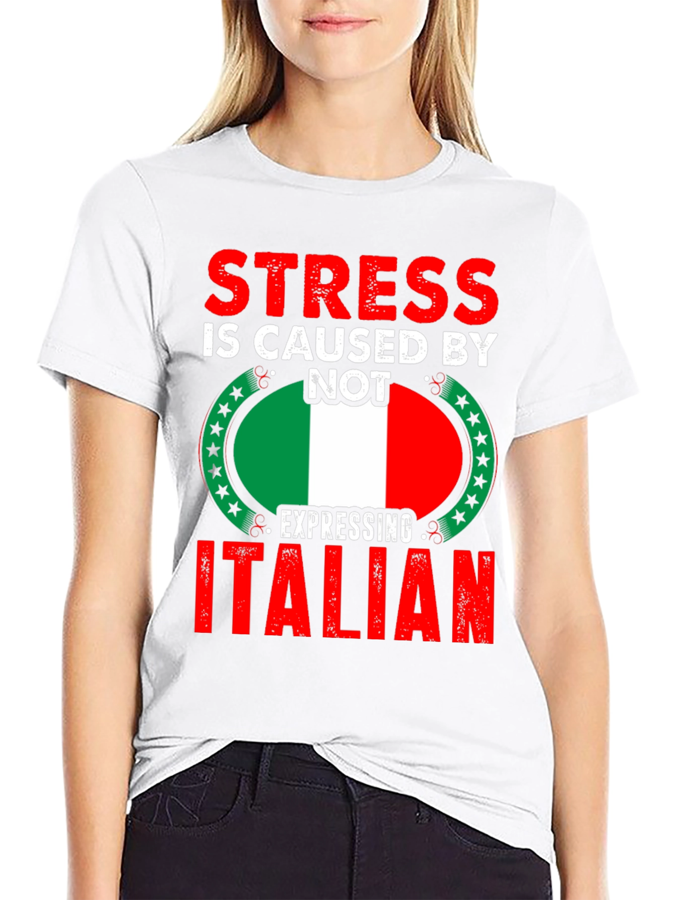 Stress is Caused By Not Expressing Italian T-Shirt