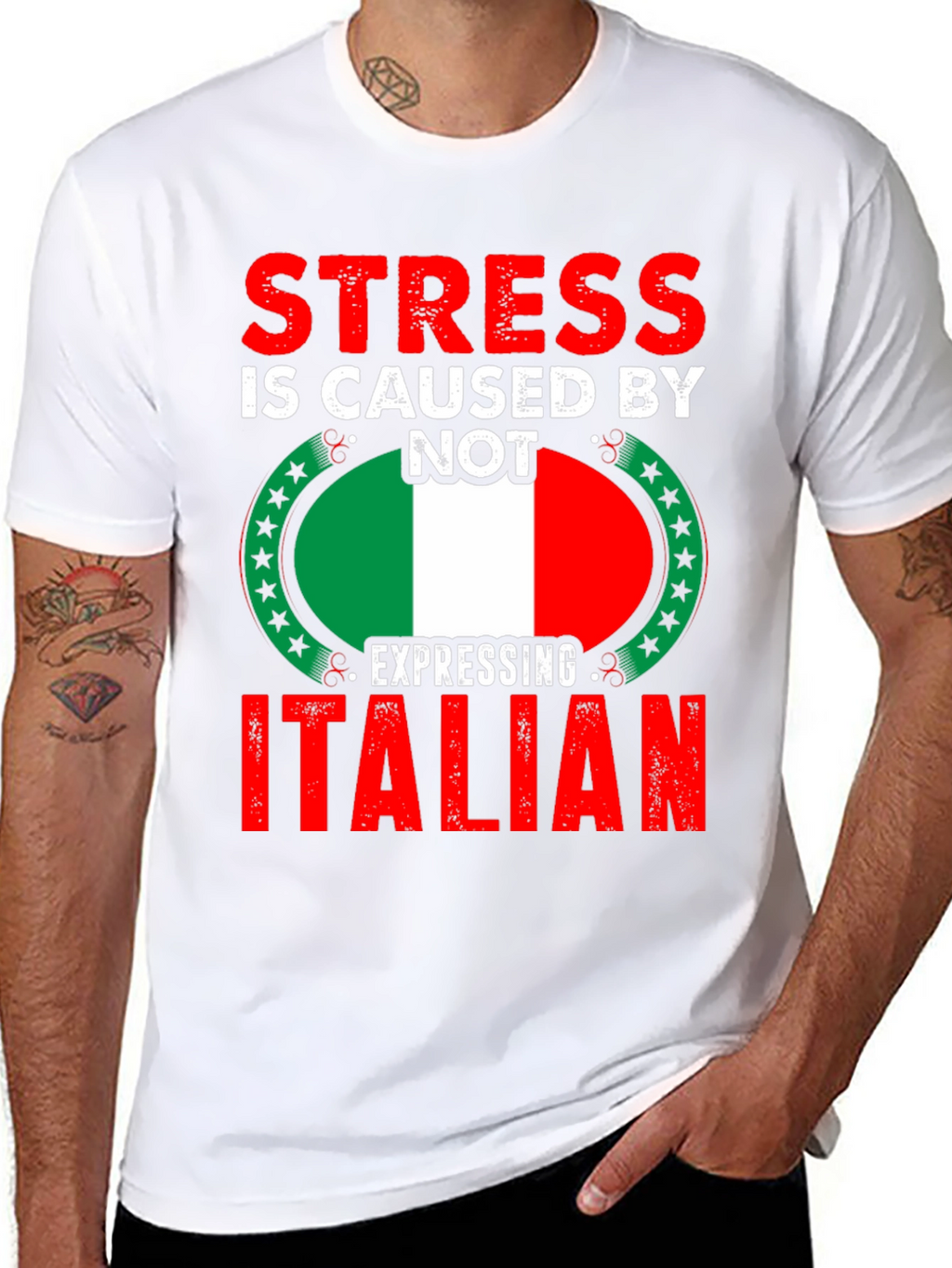 Stress is Caused By Not Expressing Italian T-Shirt
