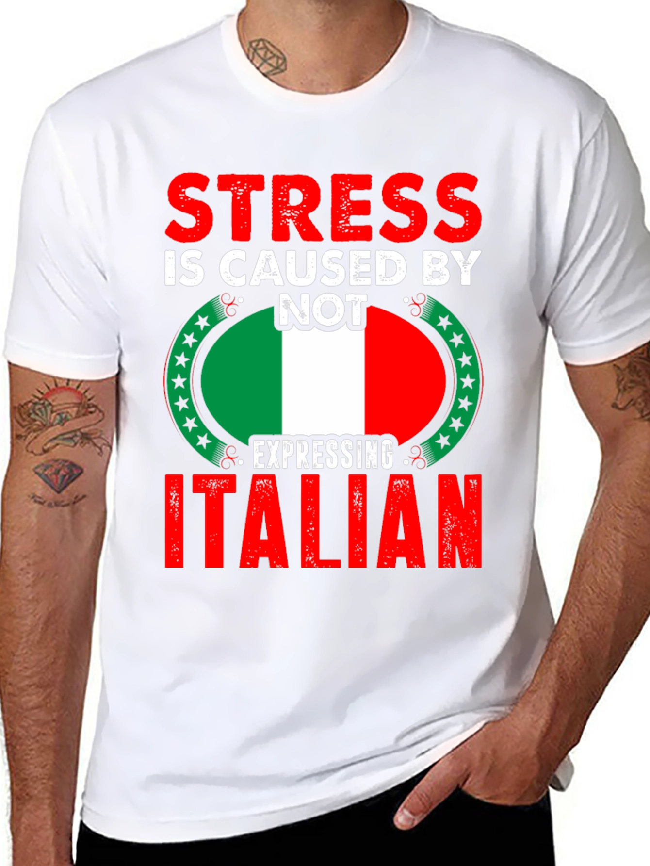 Stress is Caused By Not Expressing Italian T-Shirt