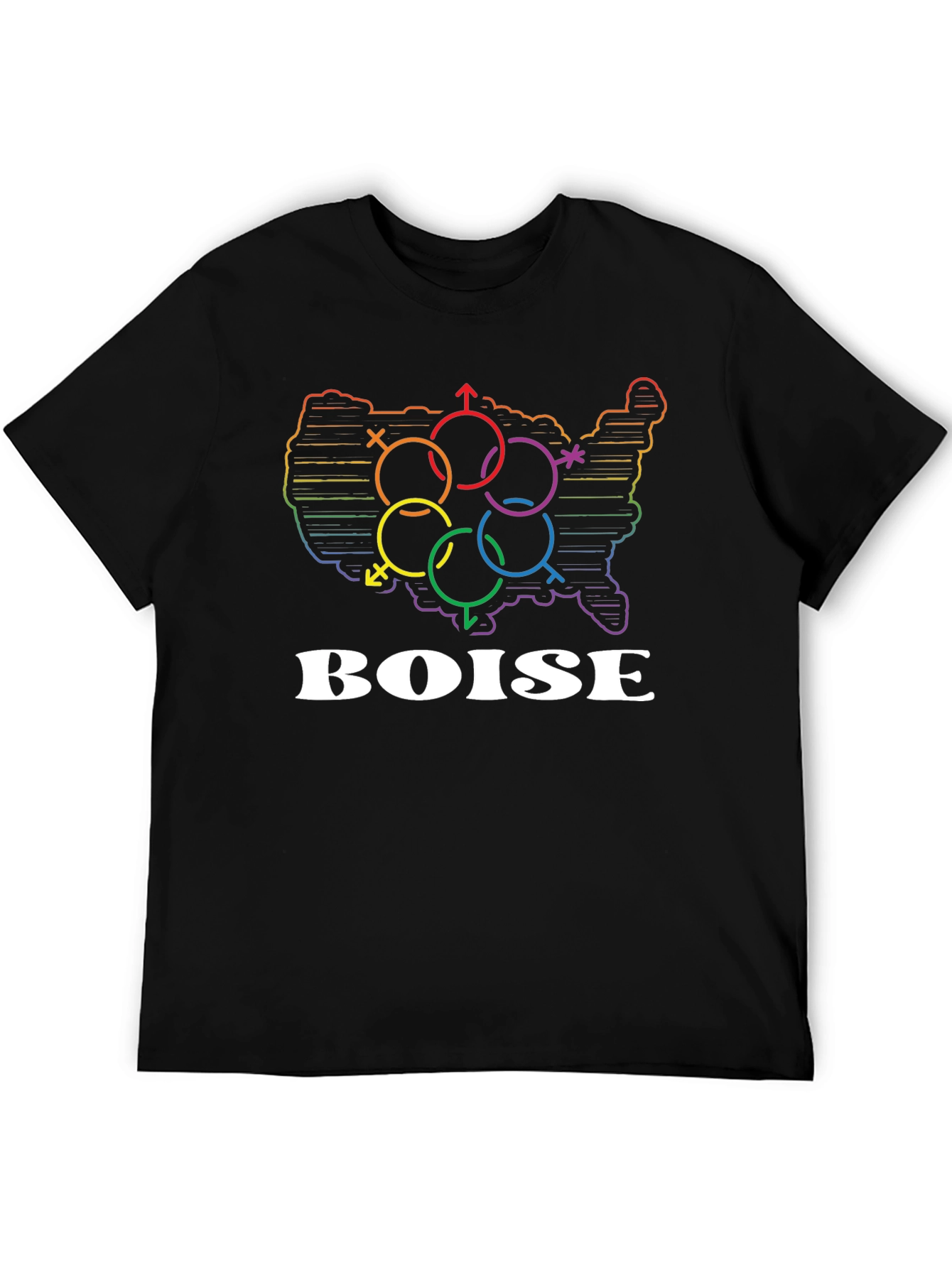LGBTQ+ Boise Pride T-Shirt - Rainbow USA