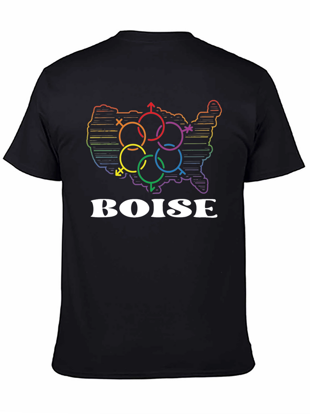 LGBTQ+ Boise Pride T-Shirt - Rainbow USA