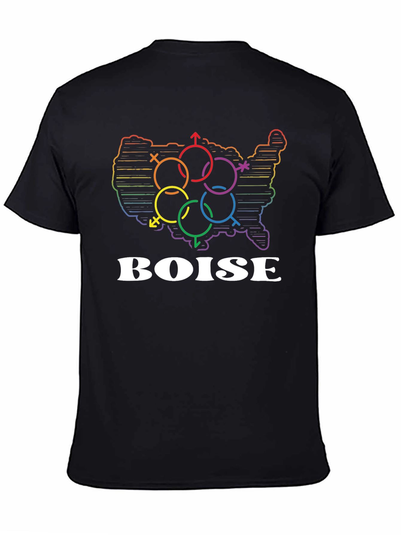 LGBTQ+ Boise Pride T-Shirt - Rainbow USA