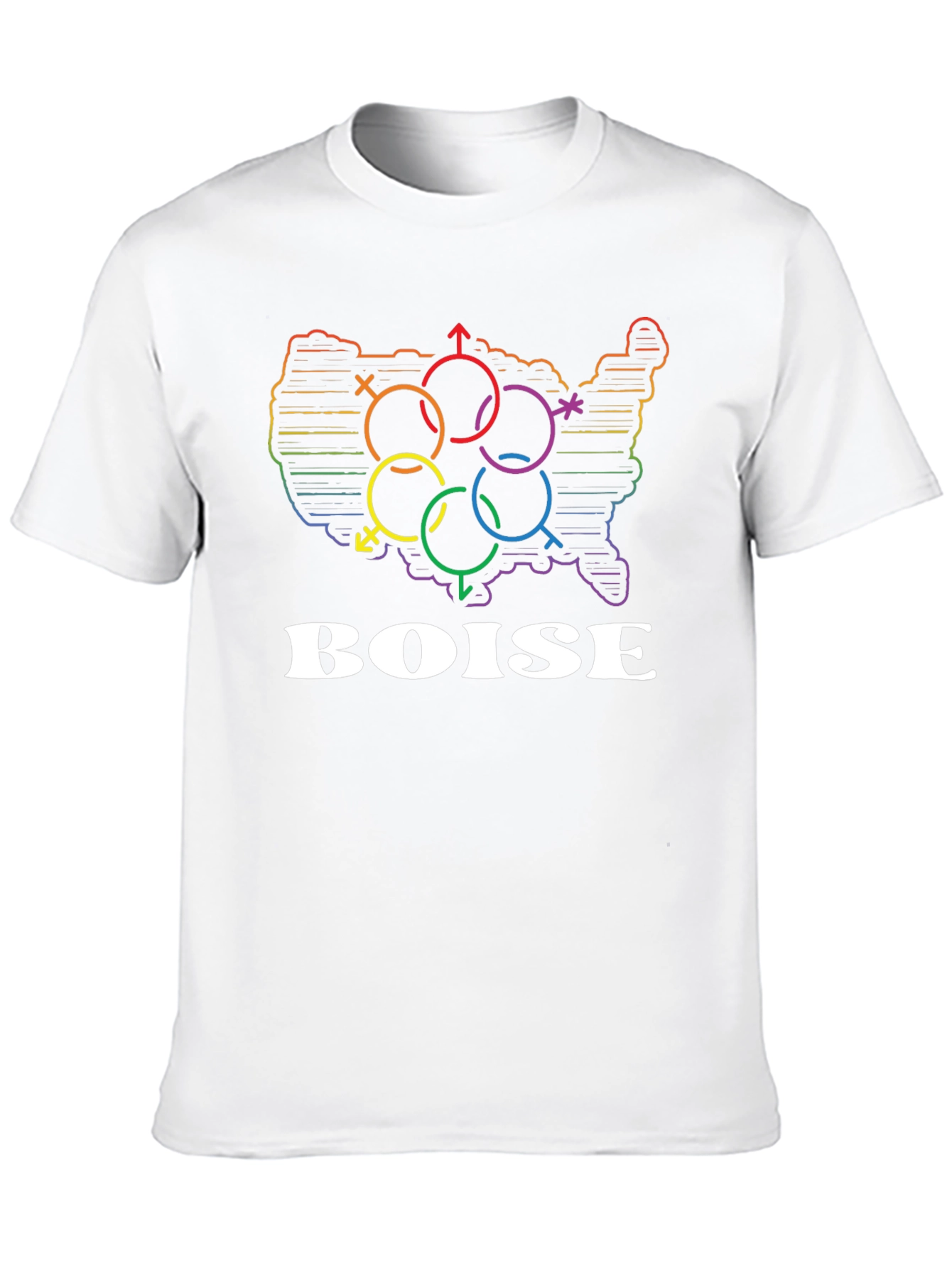 LGBTQ+ Boise Pride T-Shirt - Rainbow USA