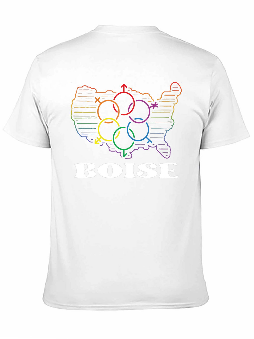 LGBTQ+ Boise Pride T-Shirt - Rainbow USA