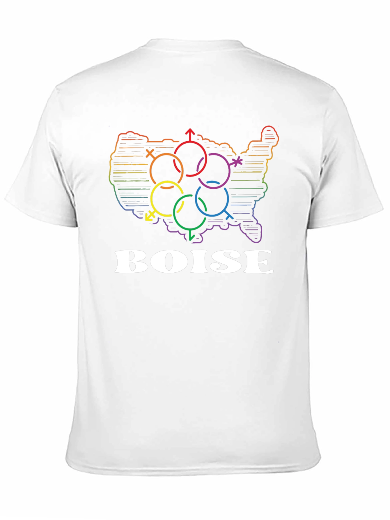 LGBTQ+ Boise Pride T-Shirt - Rainbow USA