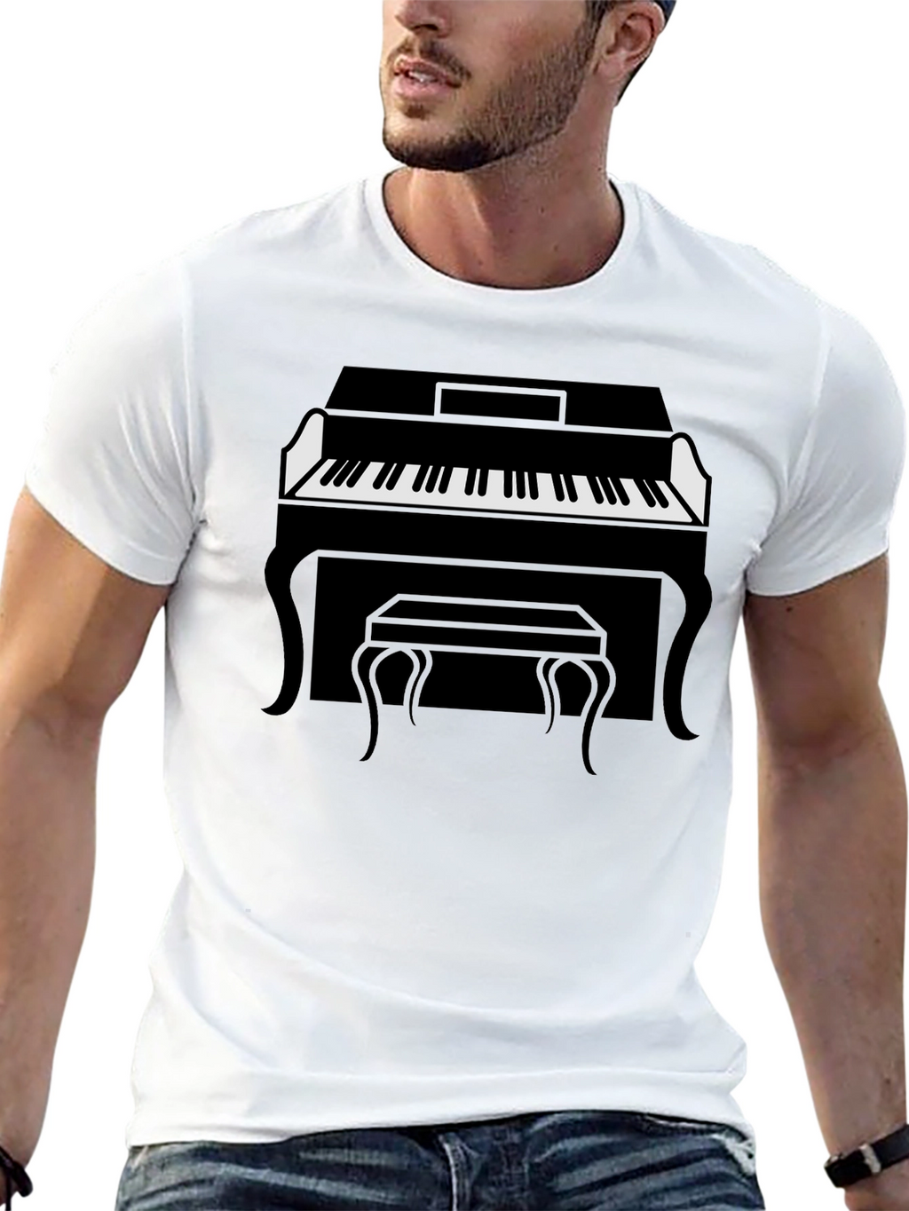 Piano Graphic Tee - Classic Style