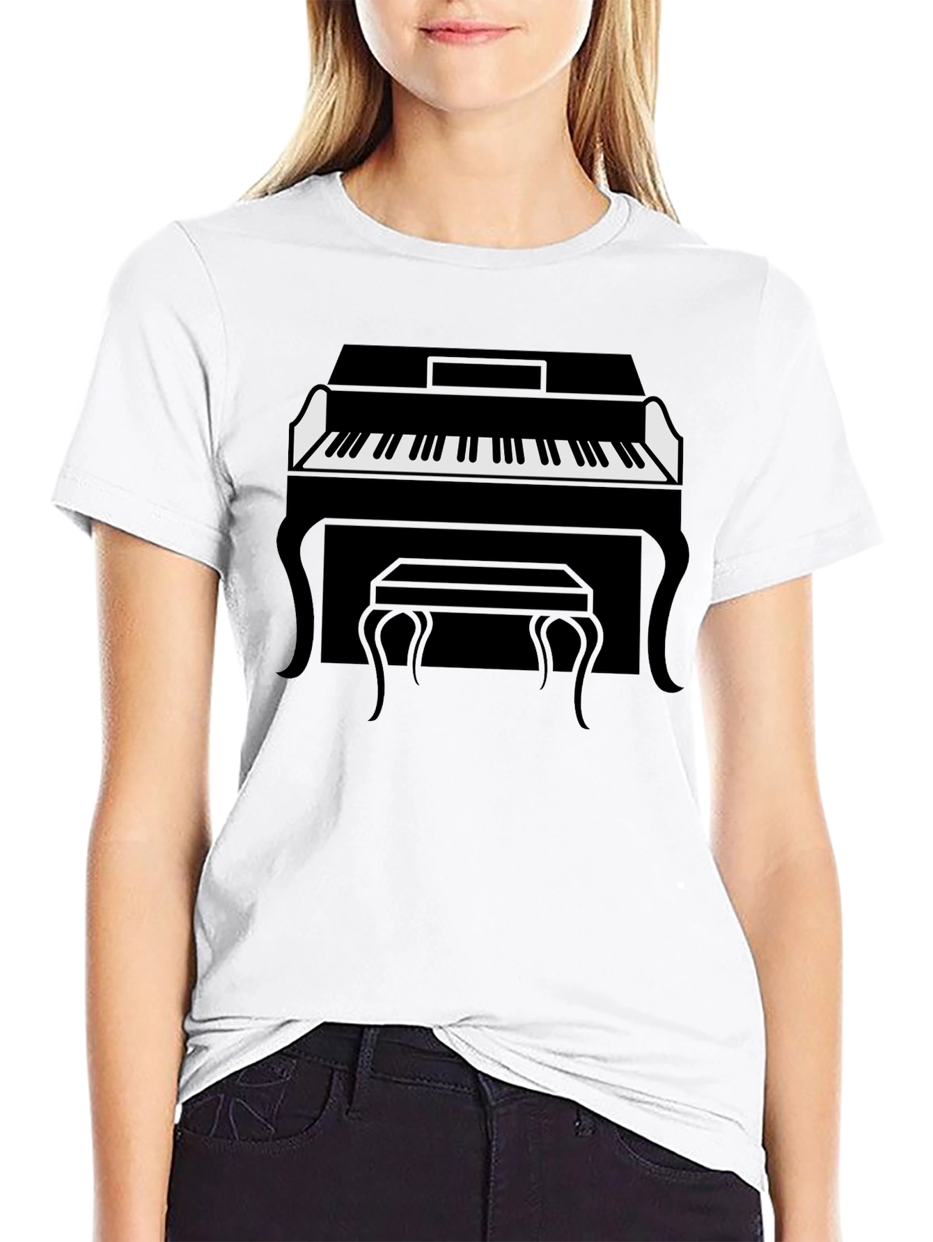 Piano Graphic Tee - Classic Style