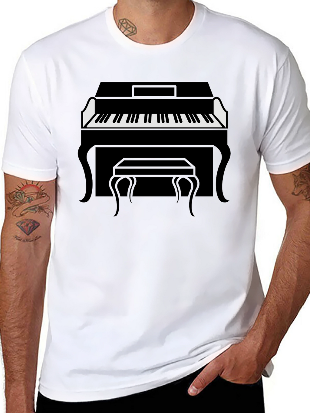 Piano Graphic Tee - Classic Style