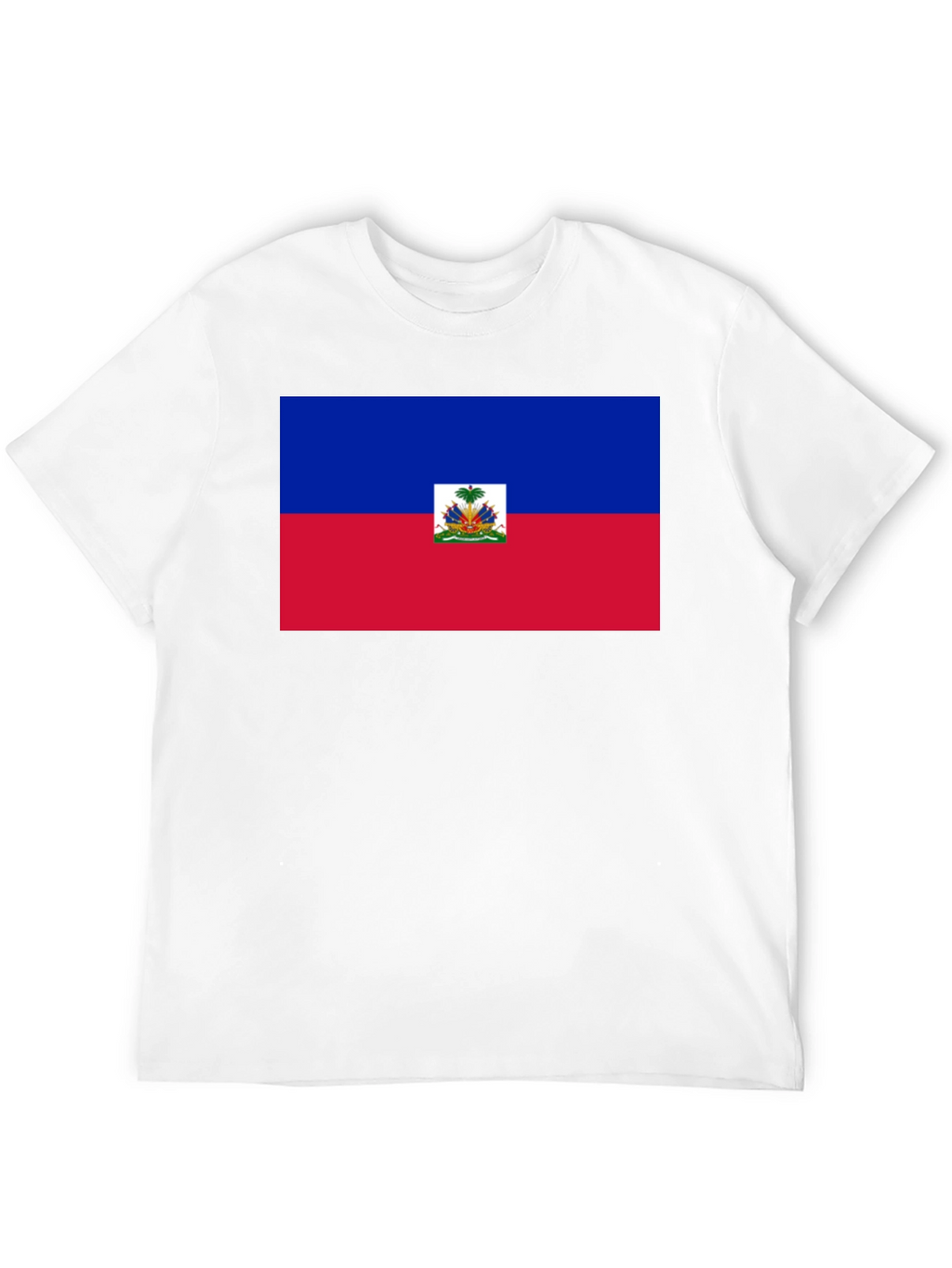 Haitian Flag Graphic T-Shirt - Black Crew Neck