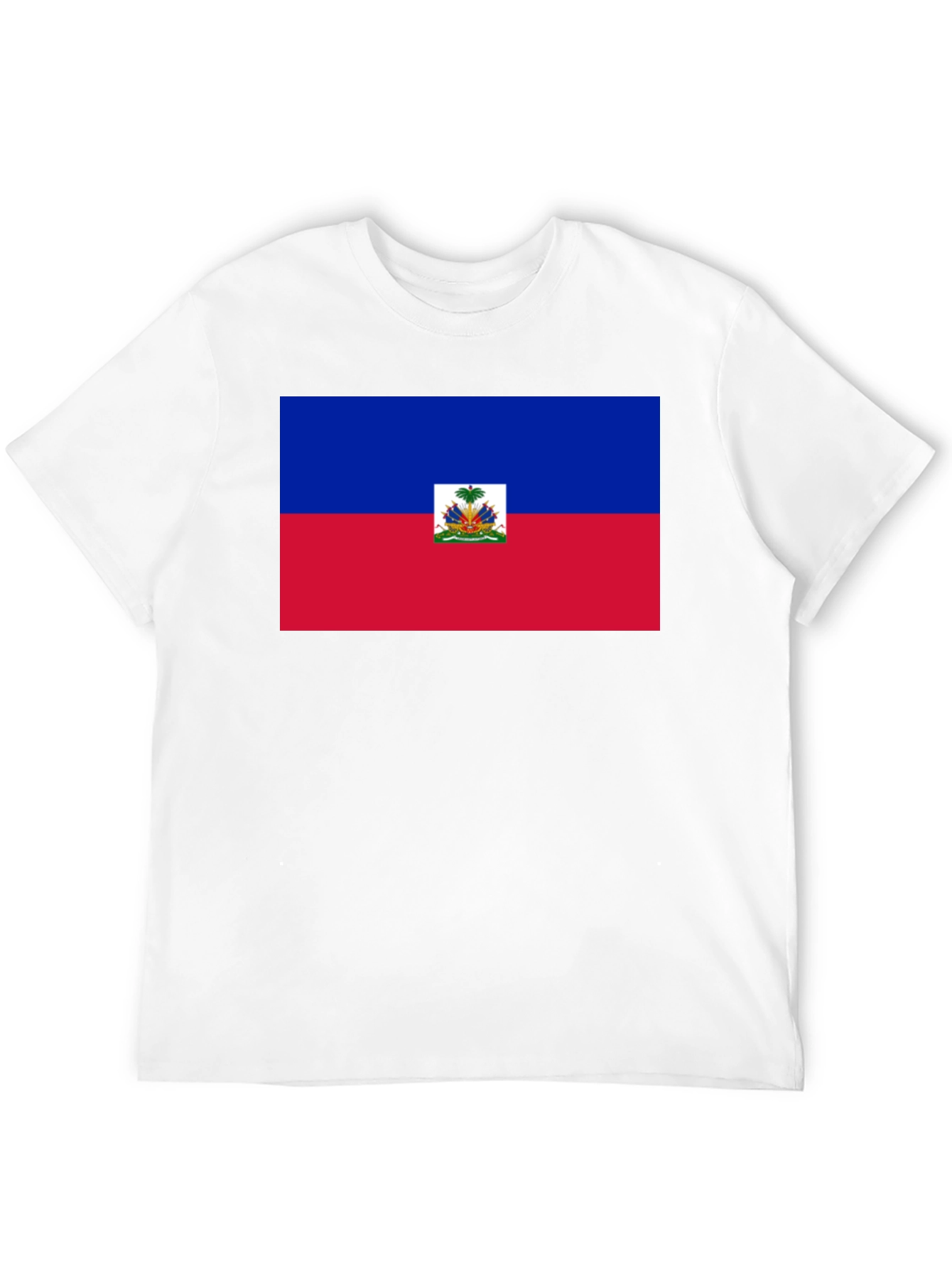Haitian Flag Graphic T-Shirt - Black Crew Neck