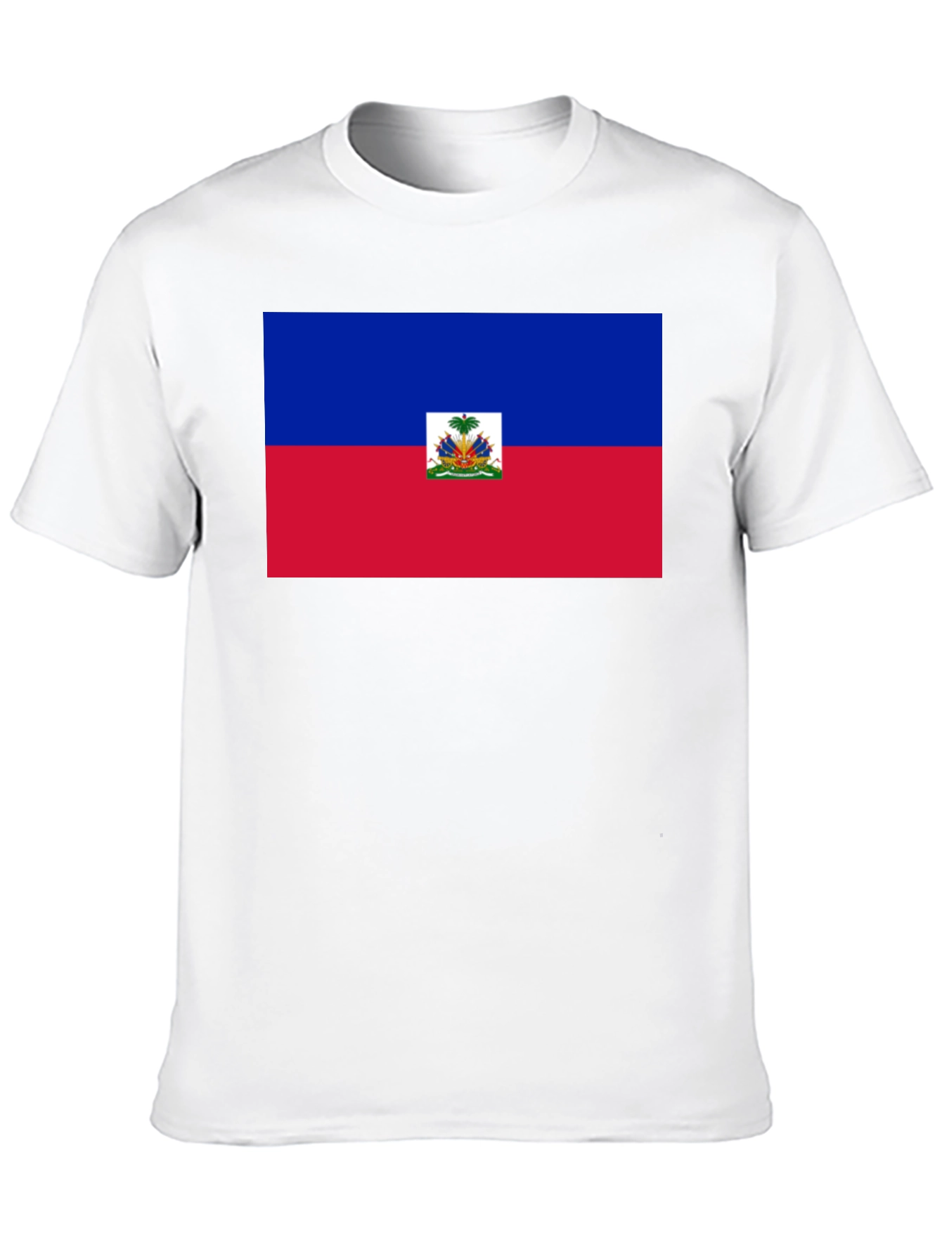 Haitian Flag Graphic T-Shirt - Black Crew Neck