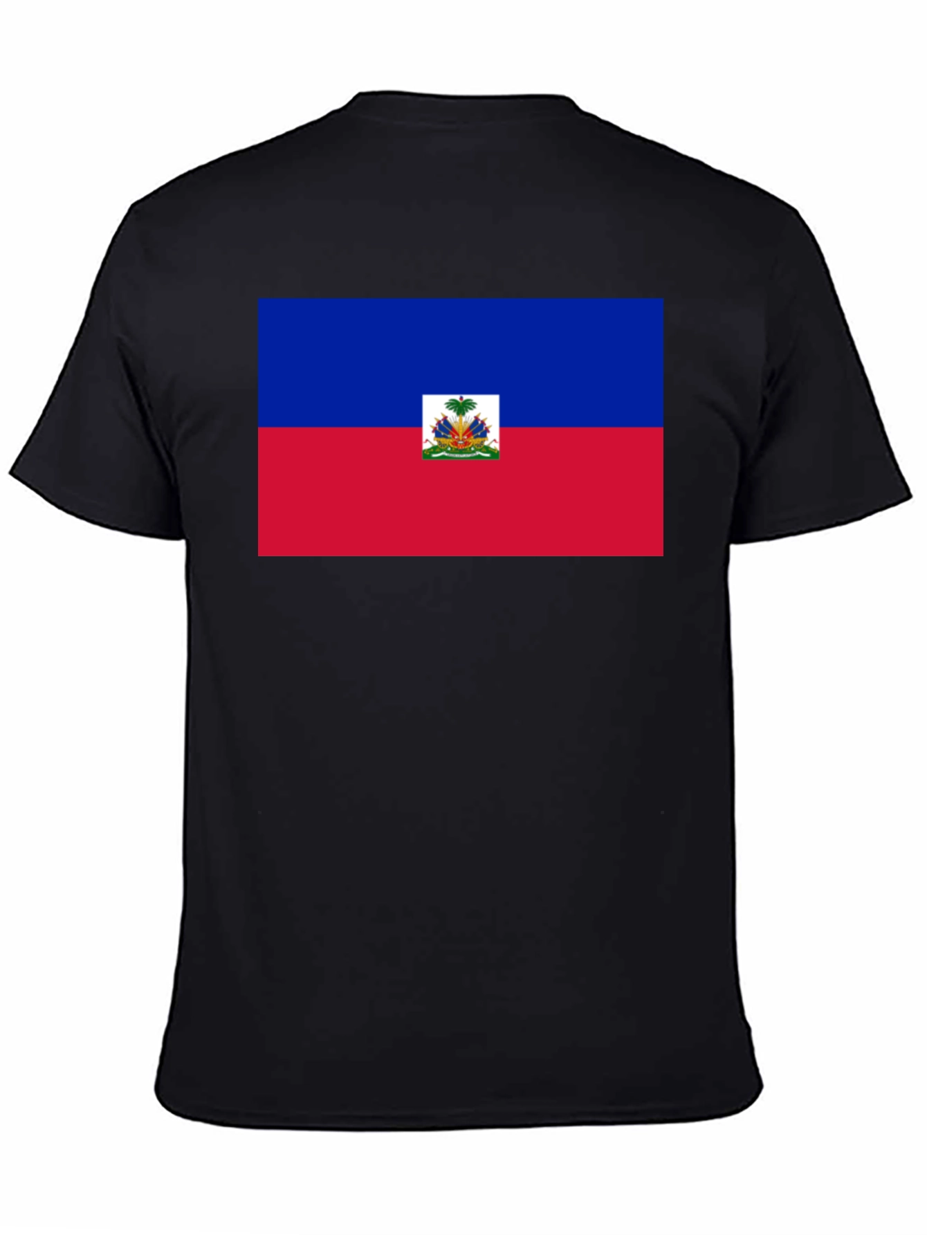 Haitian Flag Graphic T-Shirt - Black Crew Neck
