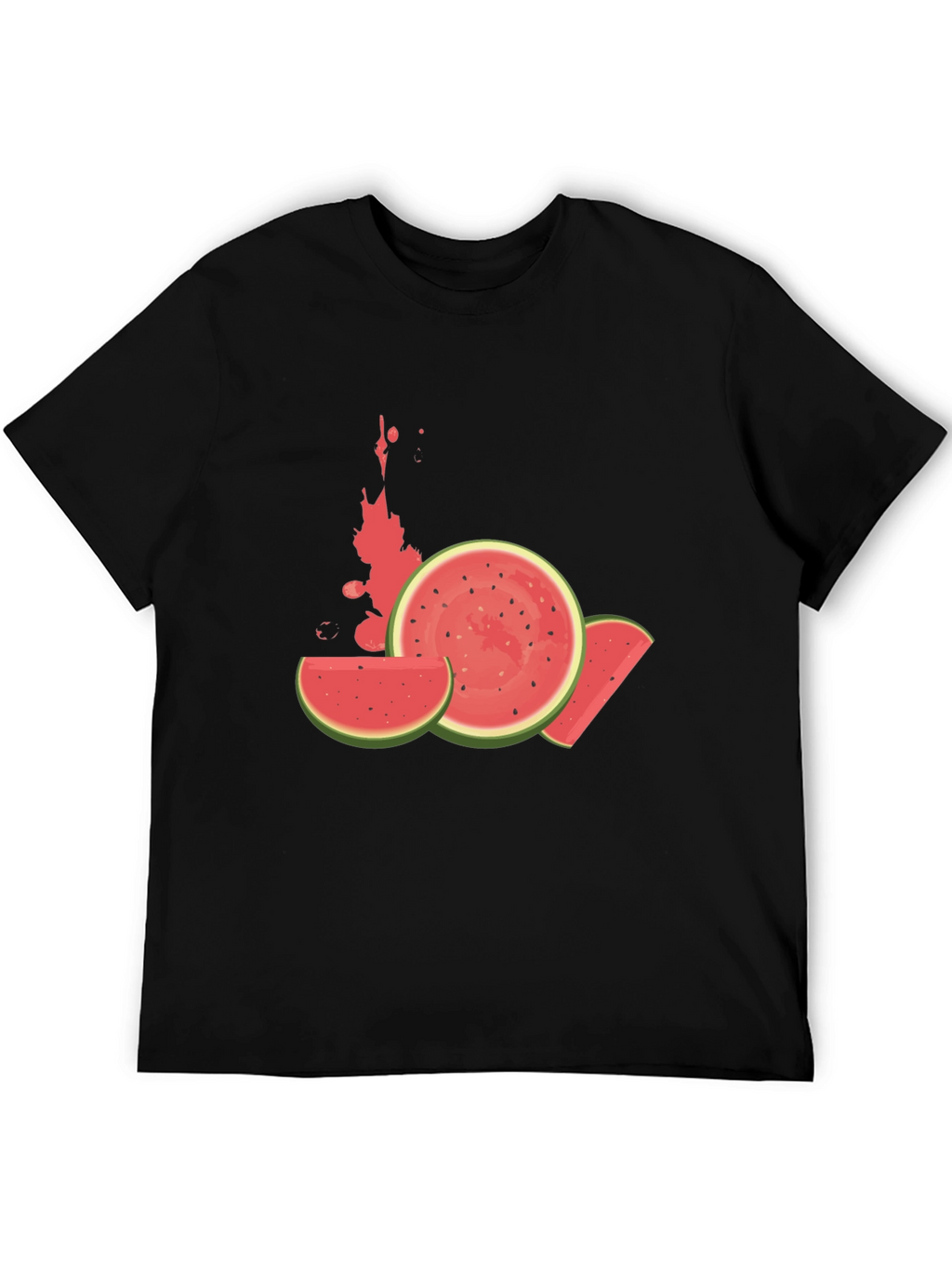 Watermelon Graphic Tee - Casual Black T-Shirt
