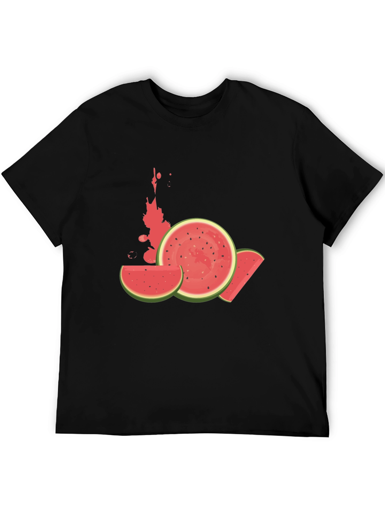 Watermelon Graphic Tee - Casual Black T-Shirt