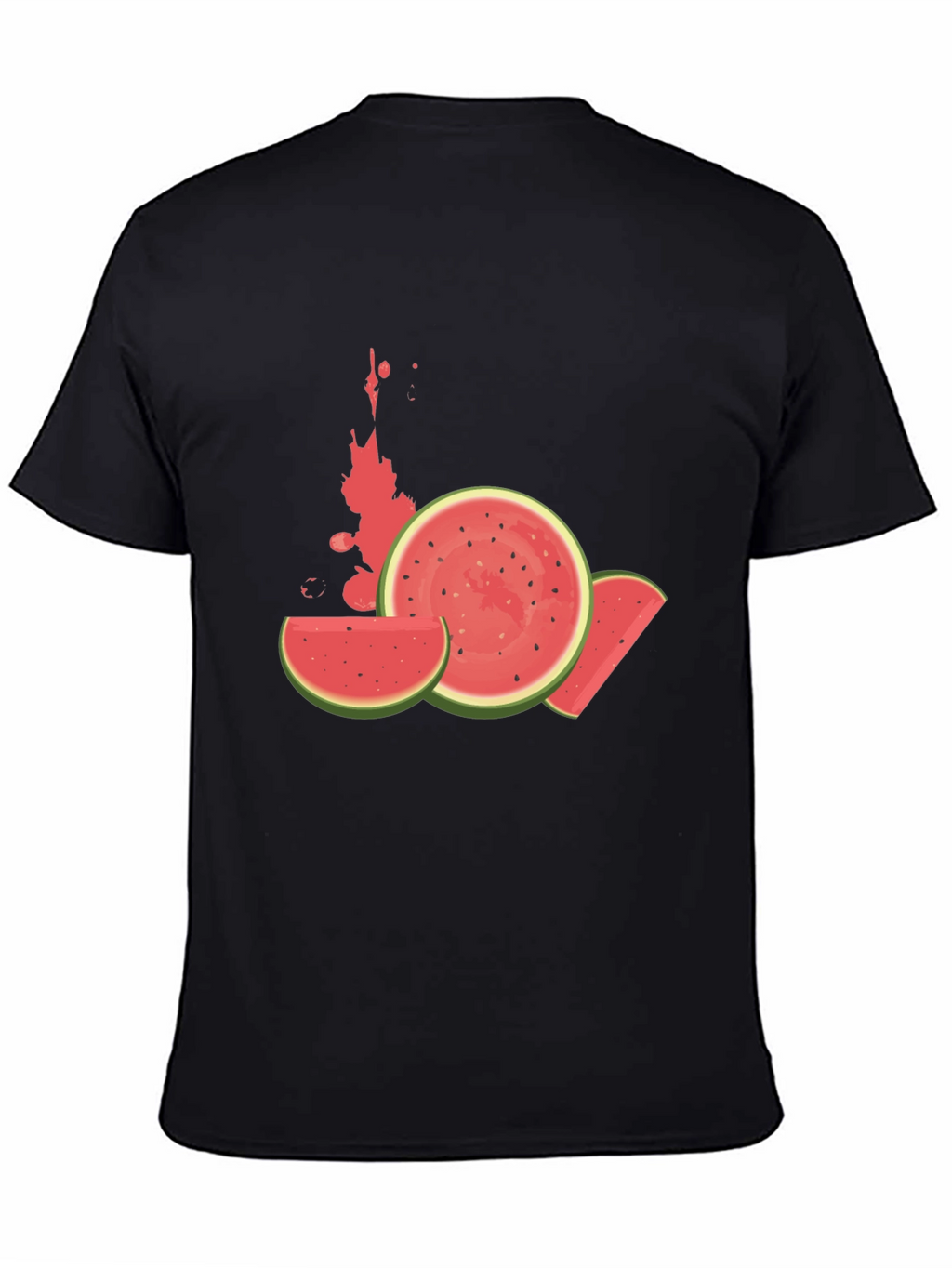 Watermelon Graphic Tee - Casual Black T-Shirt