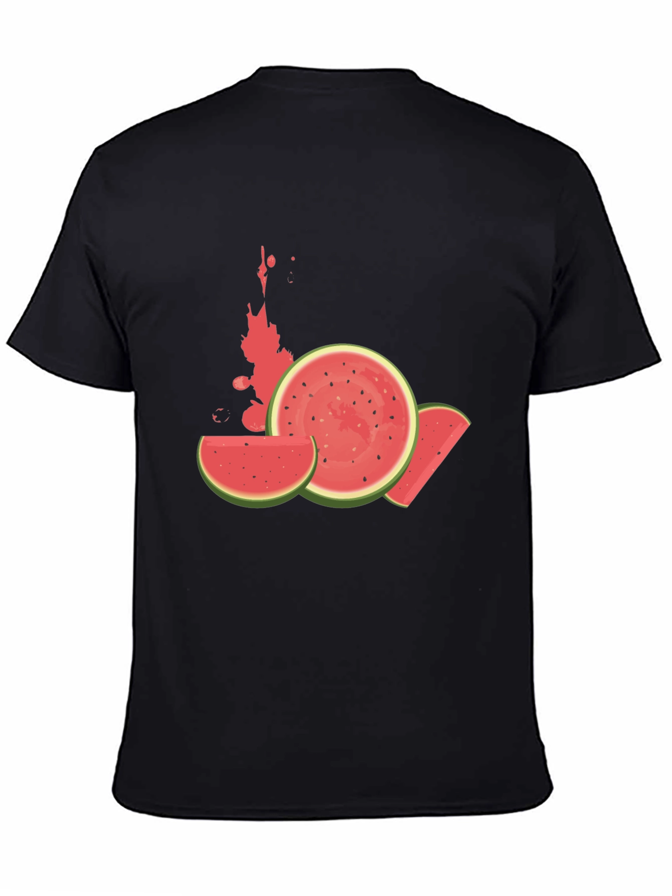 Watermelon Graphic Tee - Casual Black T-Shirt