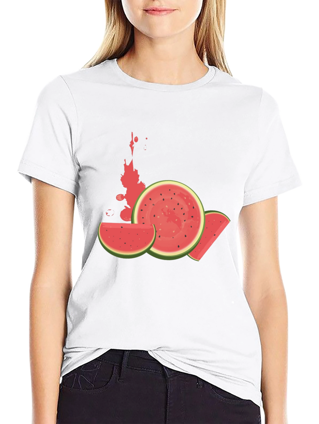 Watermelon Graphic Tee - Casual Black T-Shirt